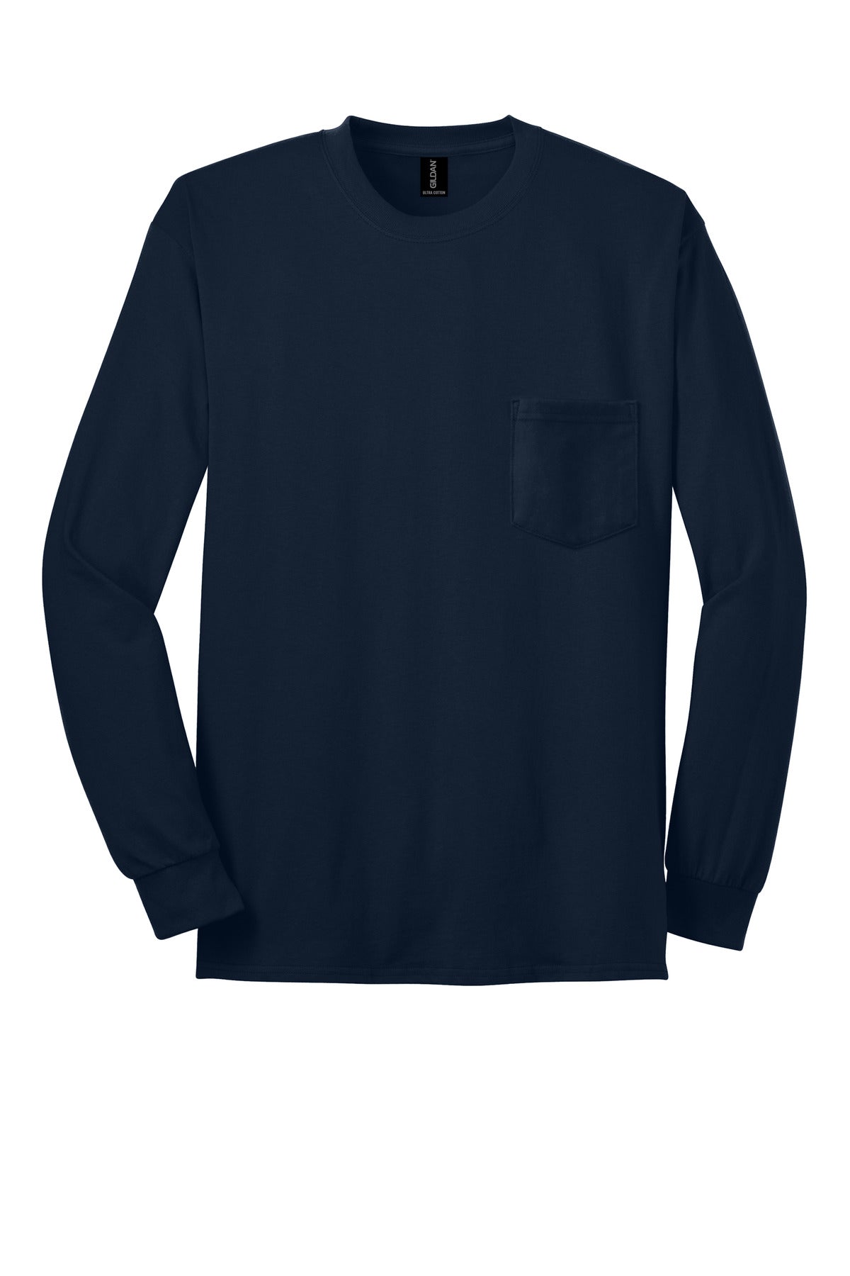 Gildan - Ultra Cotton 100% US Cotton Long Sleeve T-Shirt with Pocket. 2410