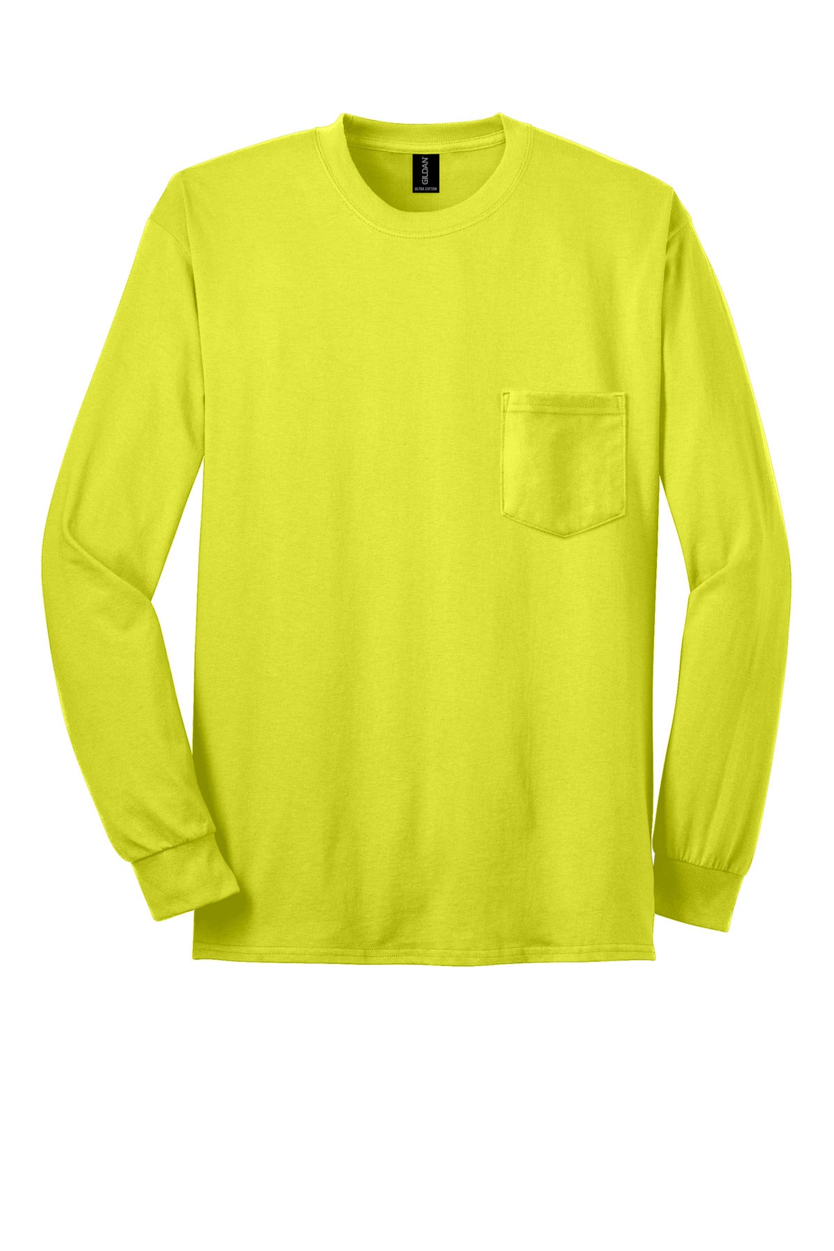 Gildan - Ultra Cotton 100% US Cotton Long Sleeve T-Shirt with Pocket. 2410