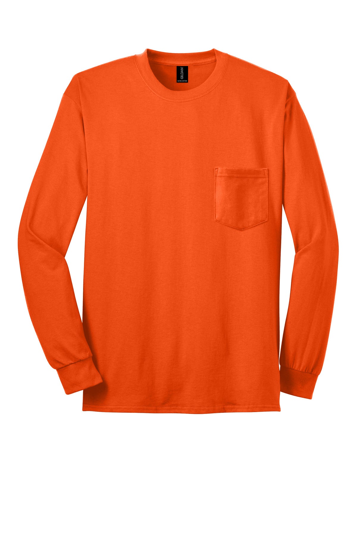 Gildan - Ultra Cotton 100% US Cotton Long Sleeve T-Shirt with Pocket. 2410