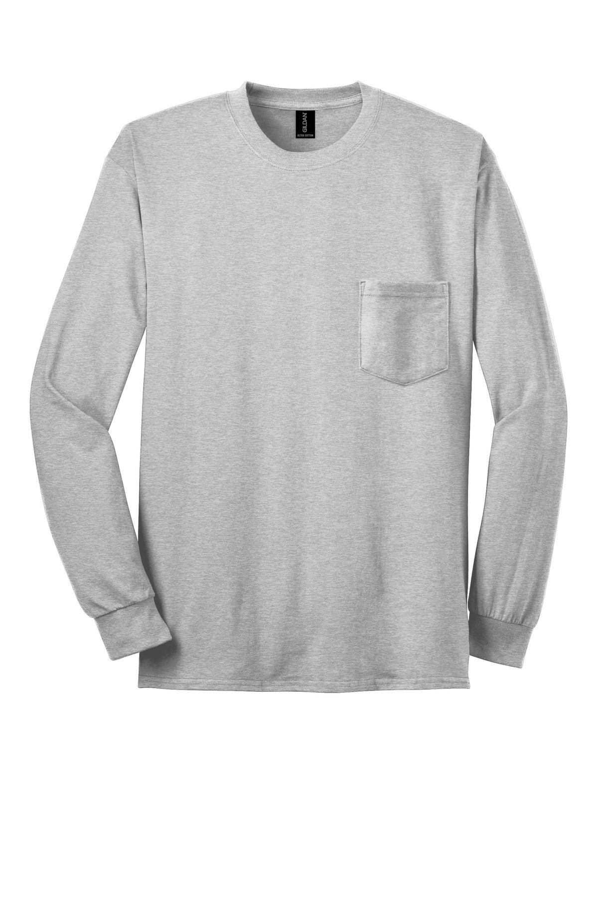 Gildan - Ultra Cotton 100% US Cotton Long Sleeve T-Shirt with Pocket. 2410