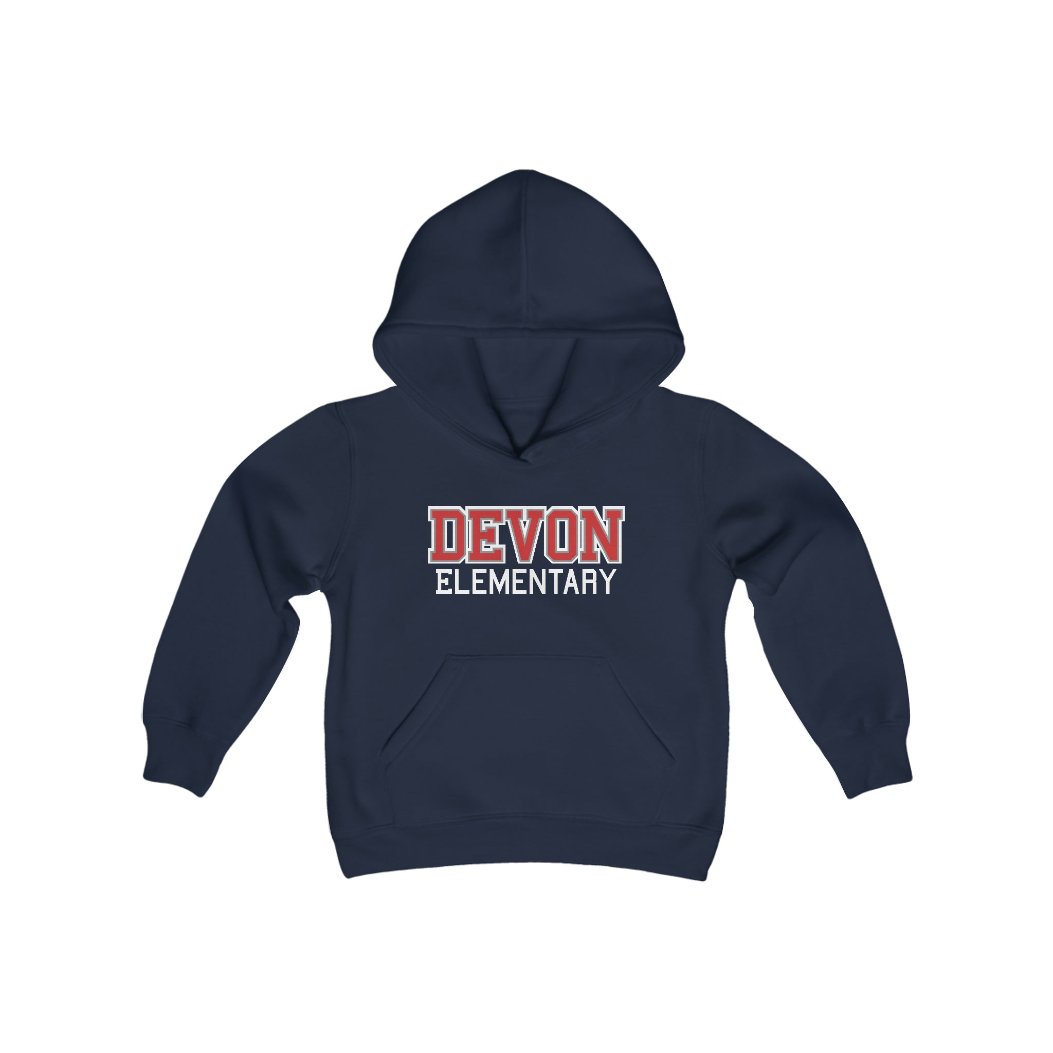 DE Collegiate Youth Heavy Blend Hooded Sweatshirt (Available in 10 Colors)