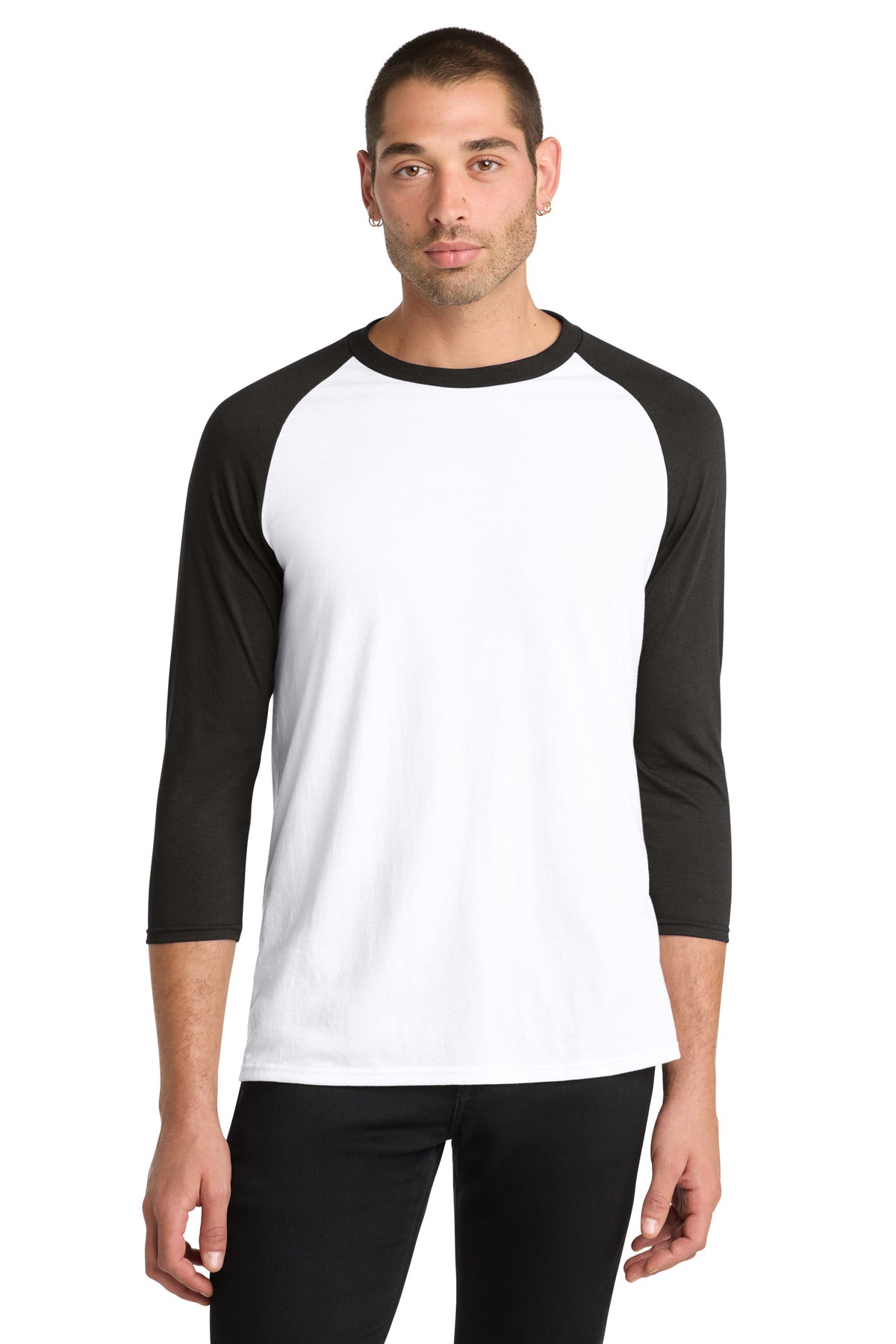 District Perfect Tri 3/4-Sleeve Raglan. DM136