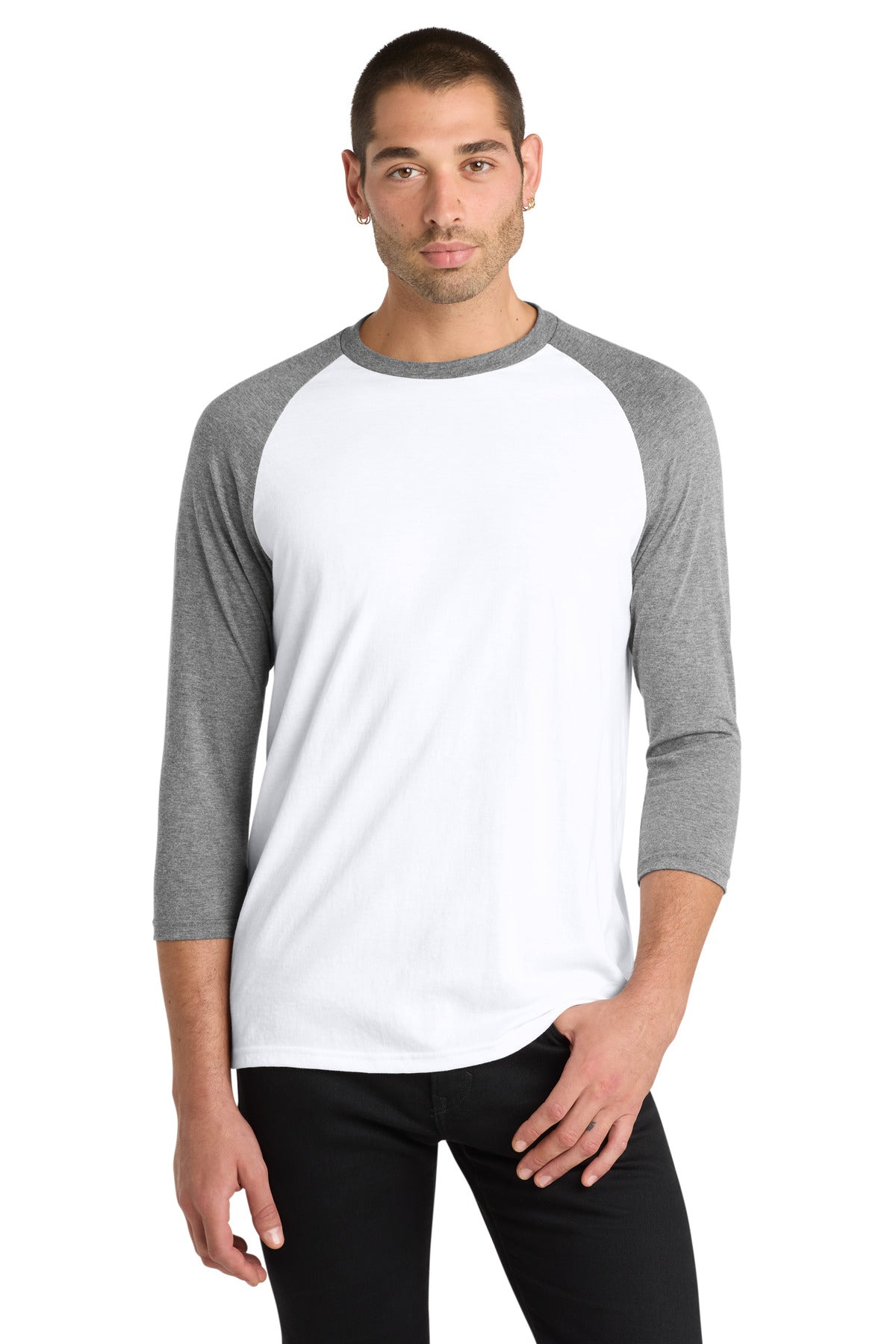 District Perfect Tri 3/4-Sleeve Raglan. DM136