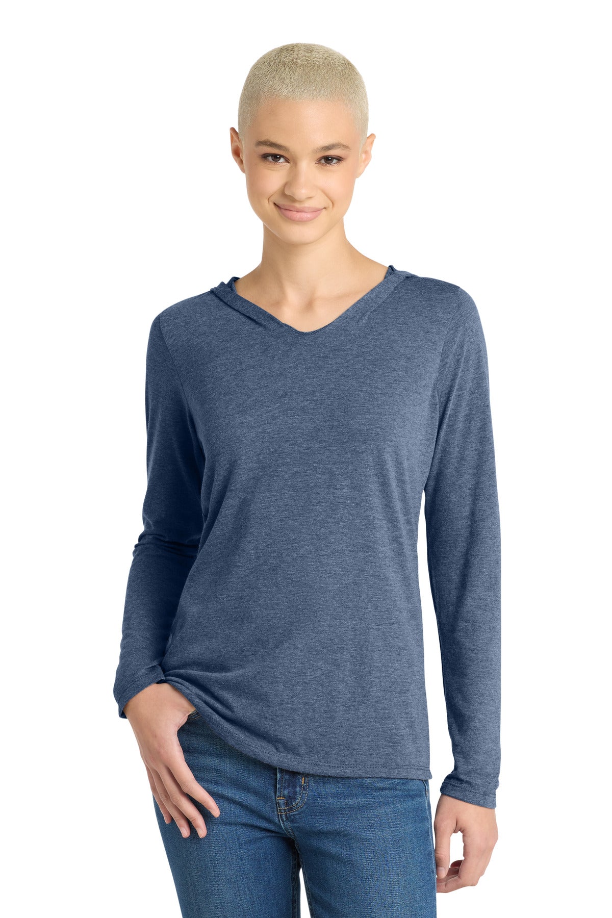 District Women's Perfect Tri Long Sleeve Hoodie. DM139L