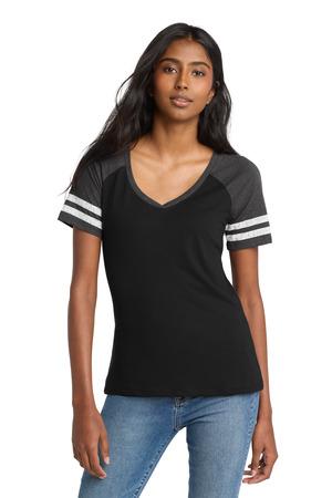 District Women's Game V-Neck Tee. DM476