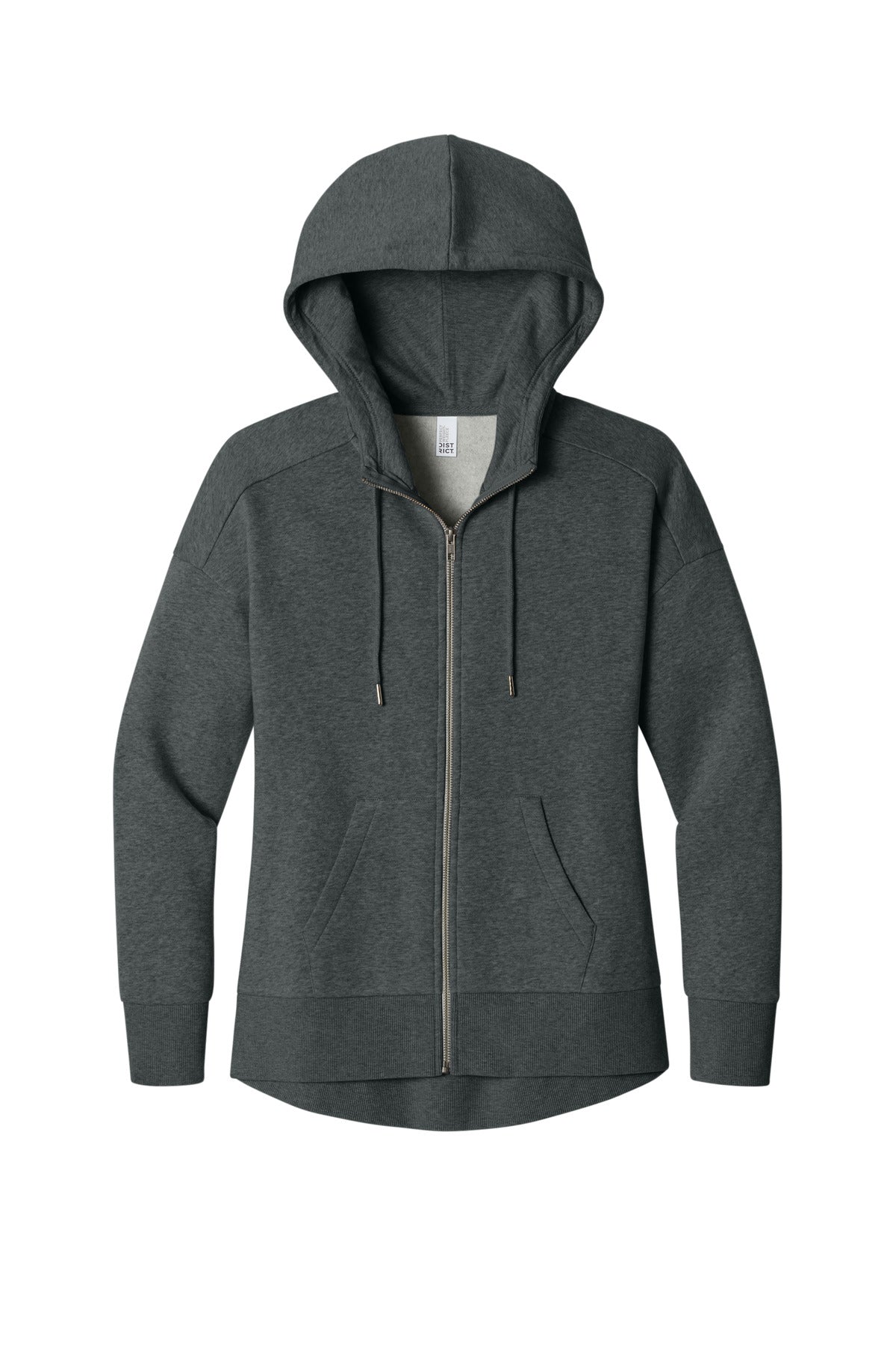 District Women's Perfect Weight Fleece Drop Shoulder Full-Zip Hoodie DT1104