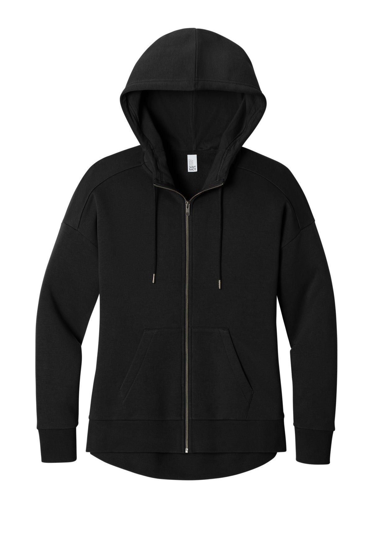 District Women's Perfect Weight Fleece Drop Shoulder Full-Zip Hoodie DT1104