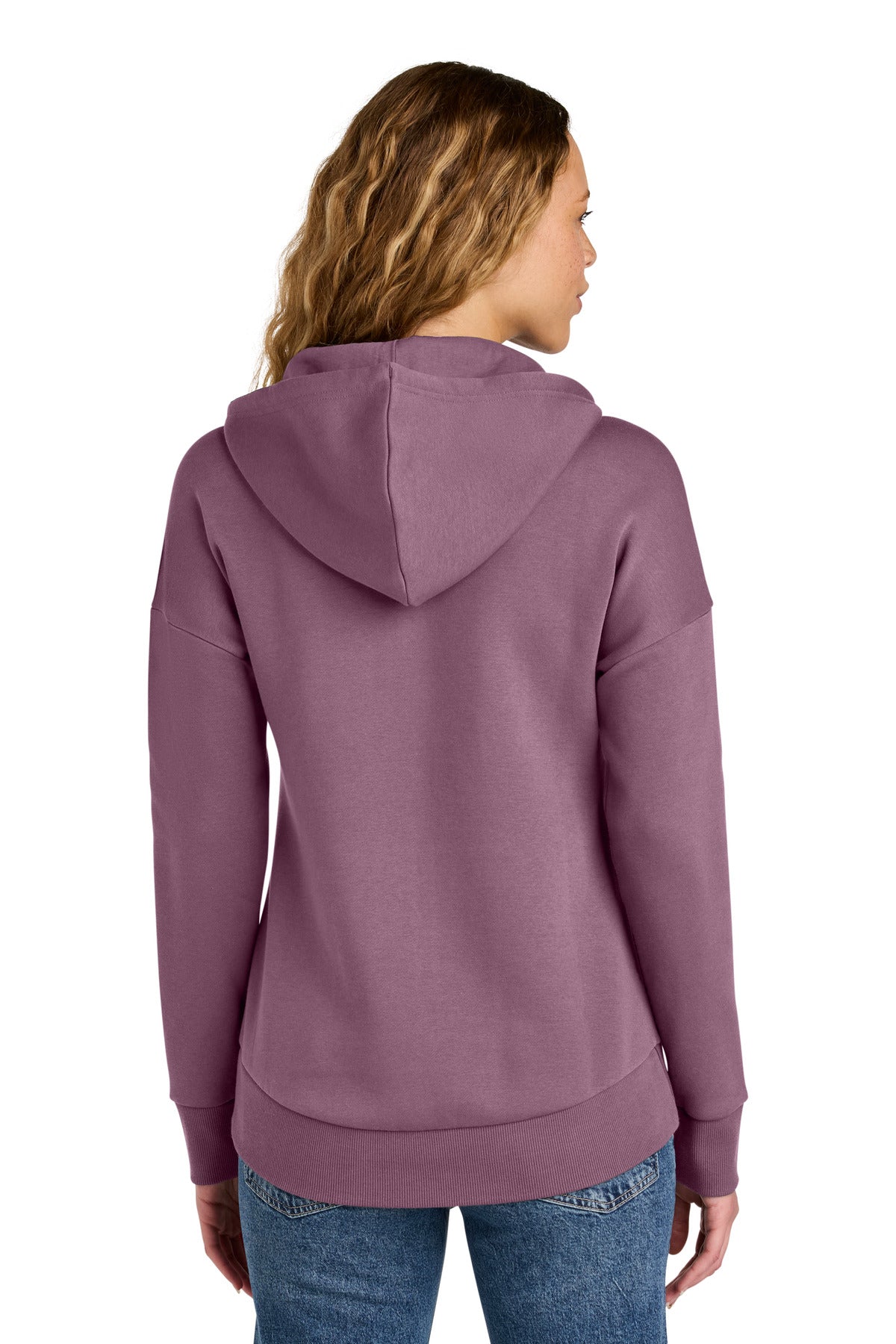 District Women's Perfect Weight Fleece Drop Shoulder Full-Zip Hoodie DT1104