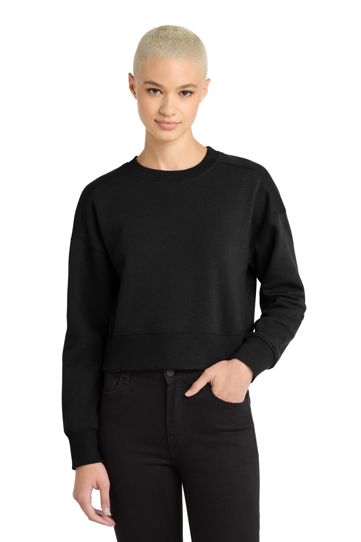 District Women's Perfect Weight Fleece Cropped Crew DT1105