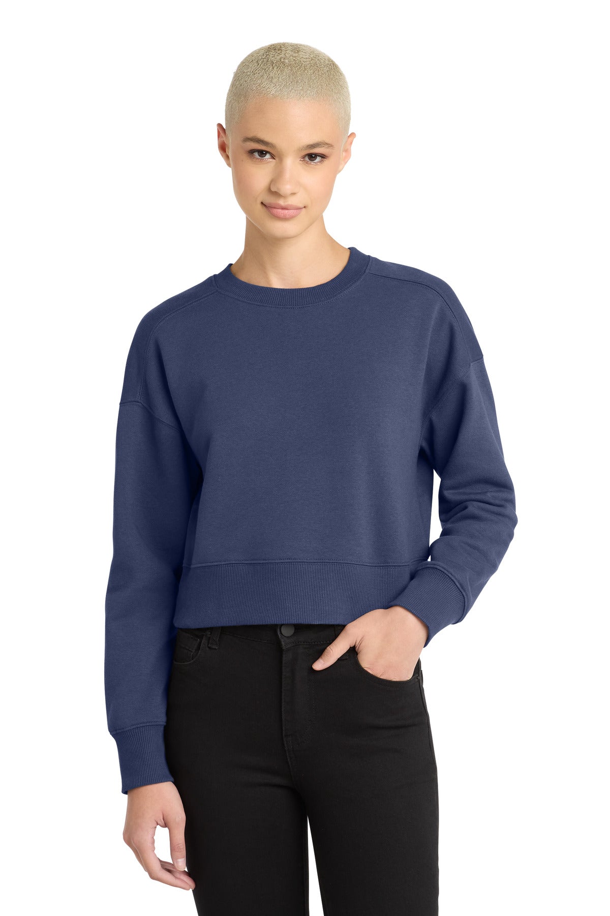 District Women's Perfect Weight Fleece Cropped Crew DT1105