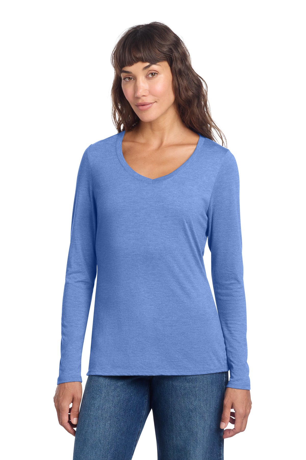 District Women's Perfect Tri Long Sleeve V-Neck Tee DT135
