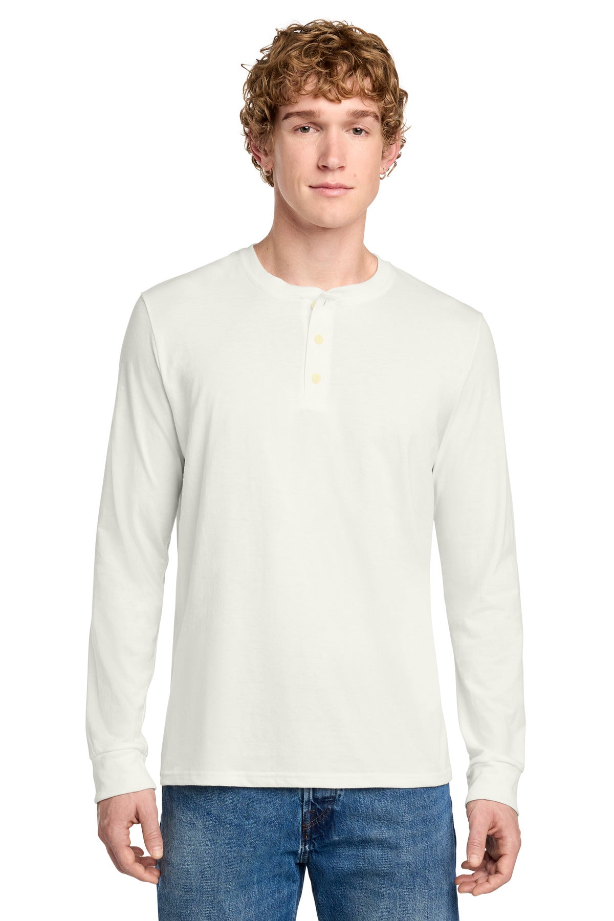 District Perfect Tri Long Sleeve Henley DT145