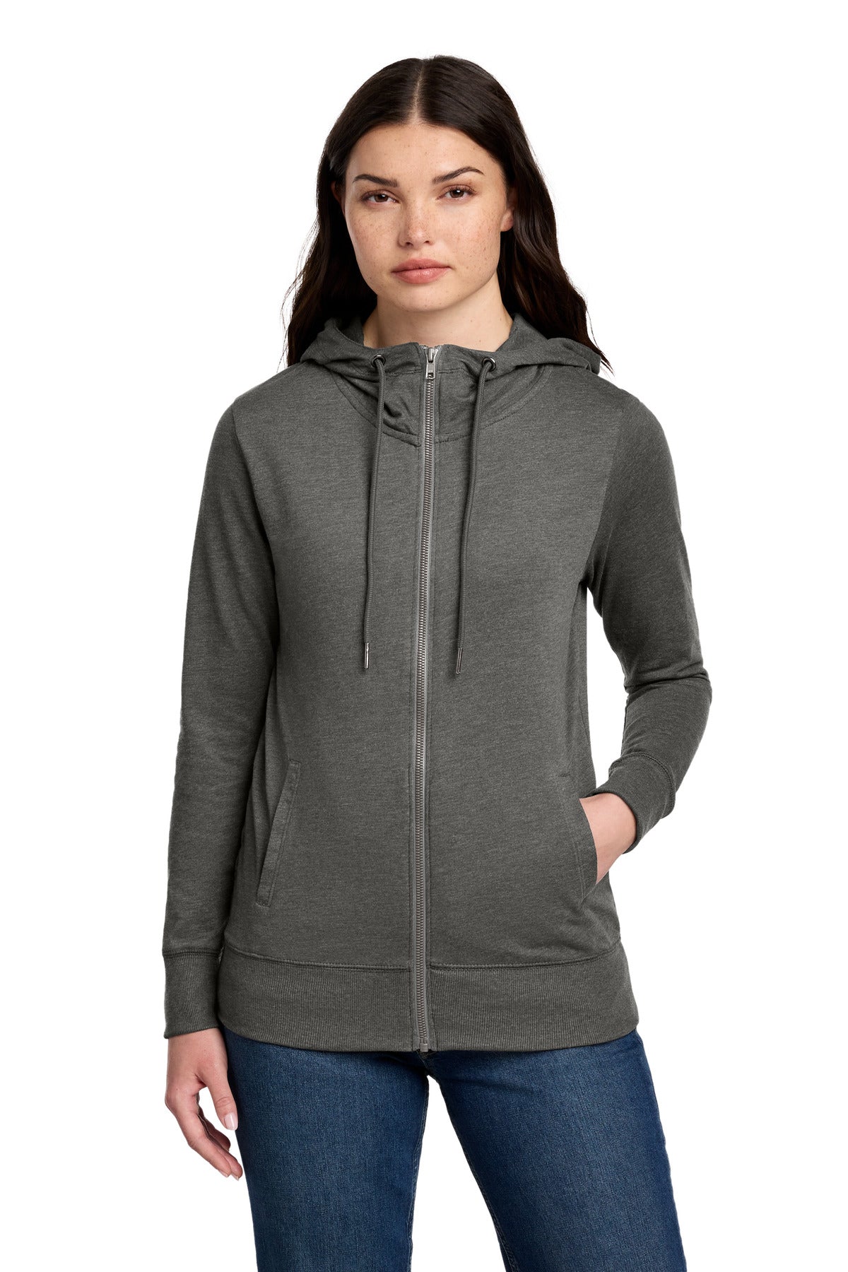 District Women's Featherweight French Terry Full-Zip Hoodie DT673