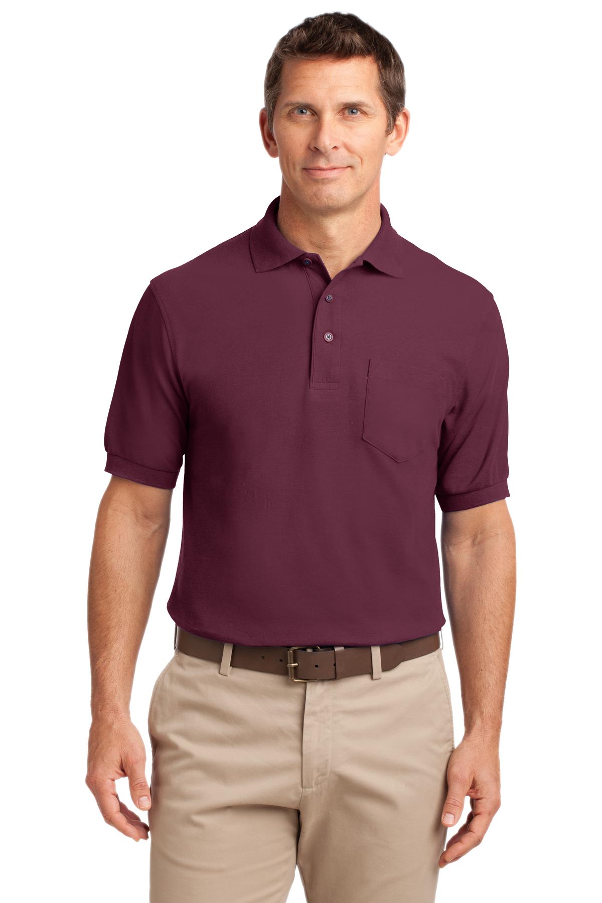 Port Authority Silk Touch Polo with Pocket. K500P