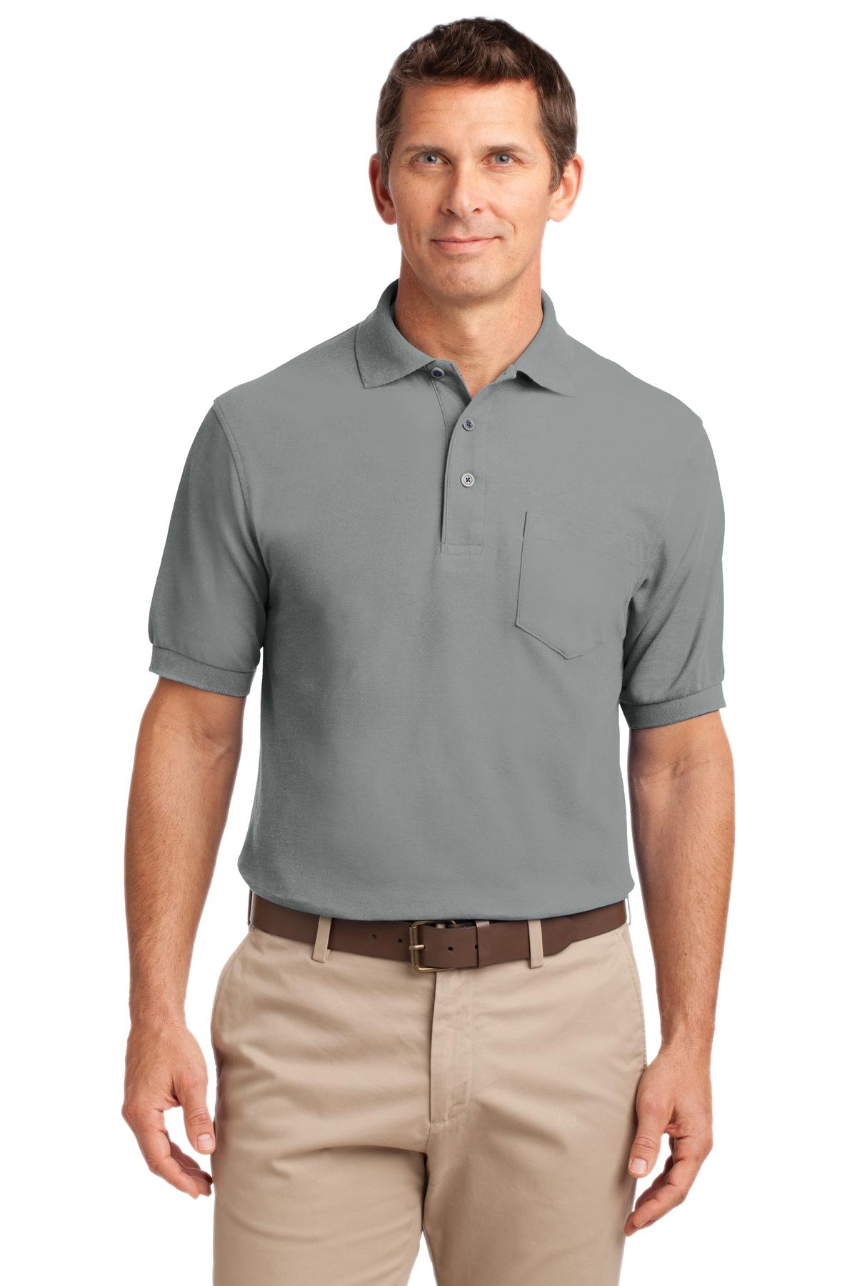 Port Authority Silk Touch Polo with Pocket. K500P
