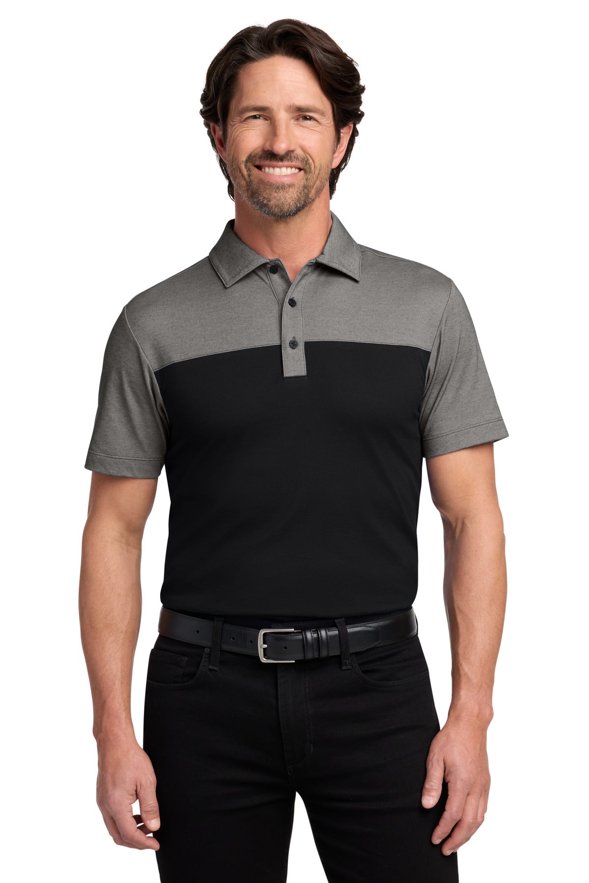 Port Authority Fine Pique Blend Blocked Polo K831