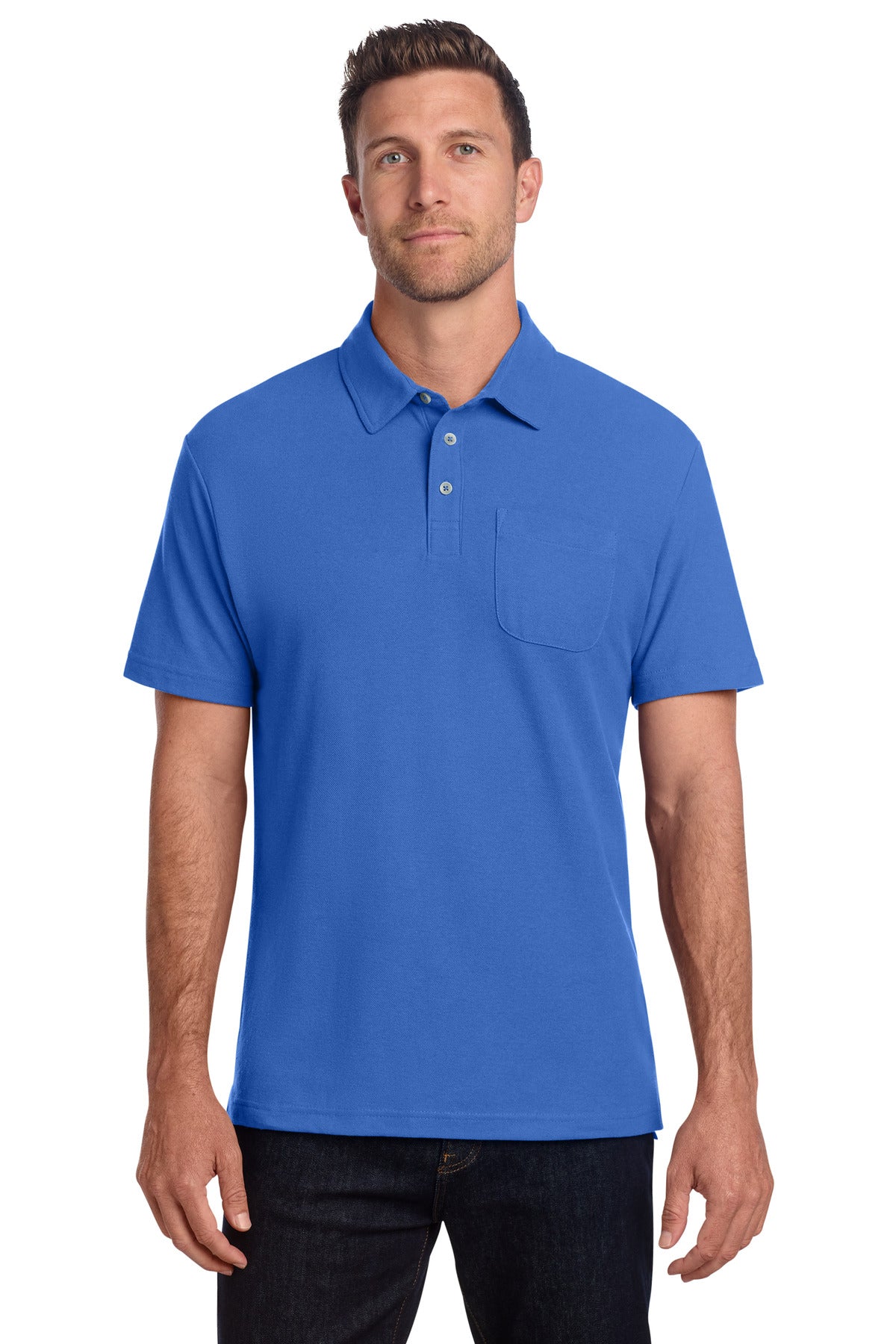 Port Authority C-FREE Cotton Blend Pique Pocket Polo K868