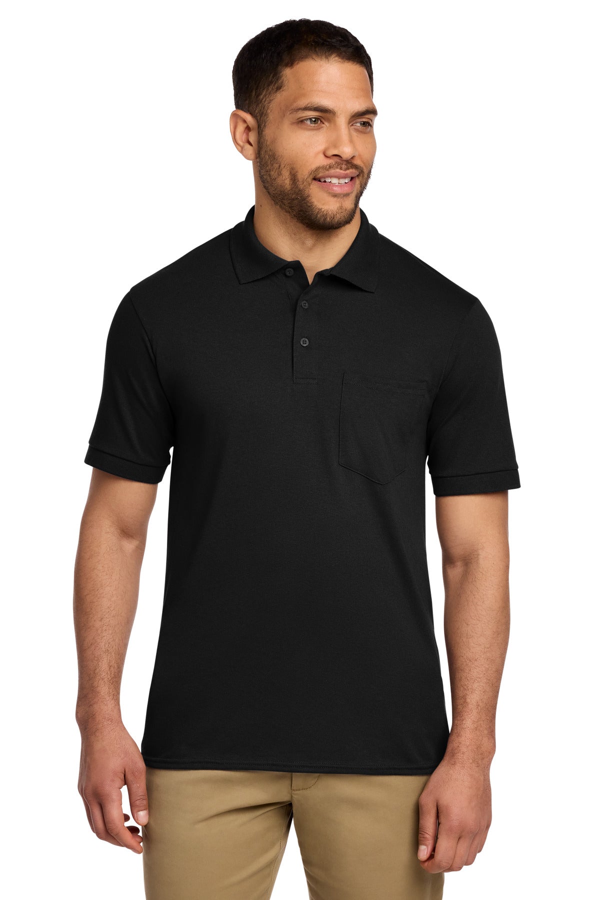 Port & Co Core Blend Jersey Knit Pocket Polo. KP55P