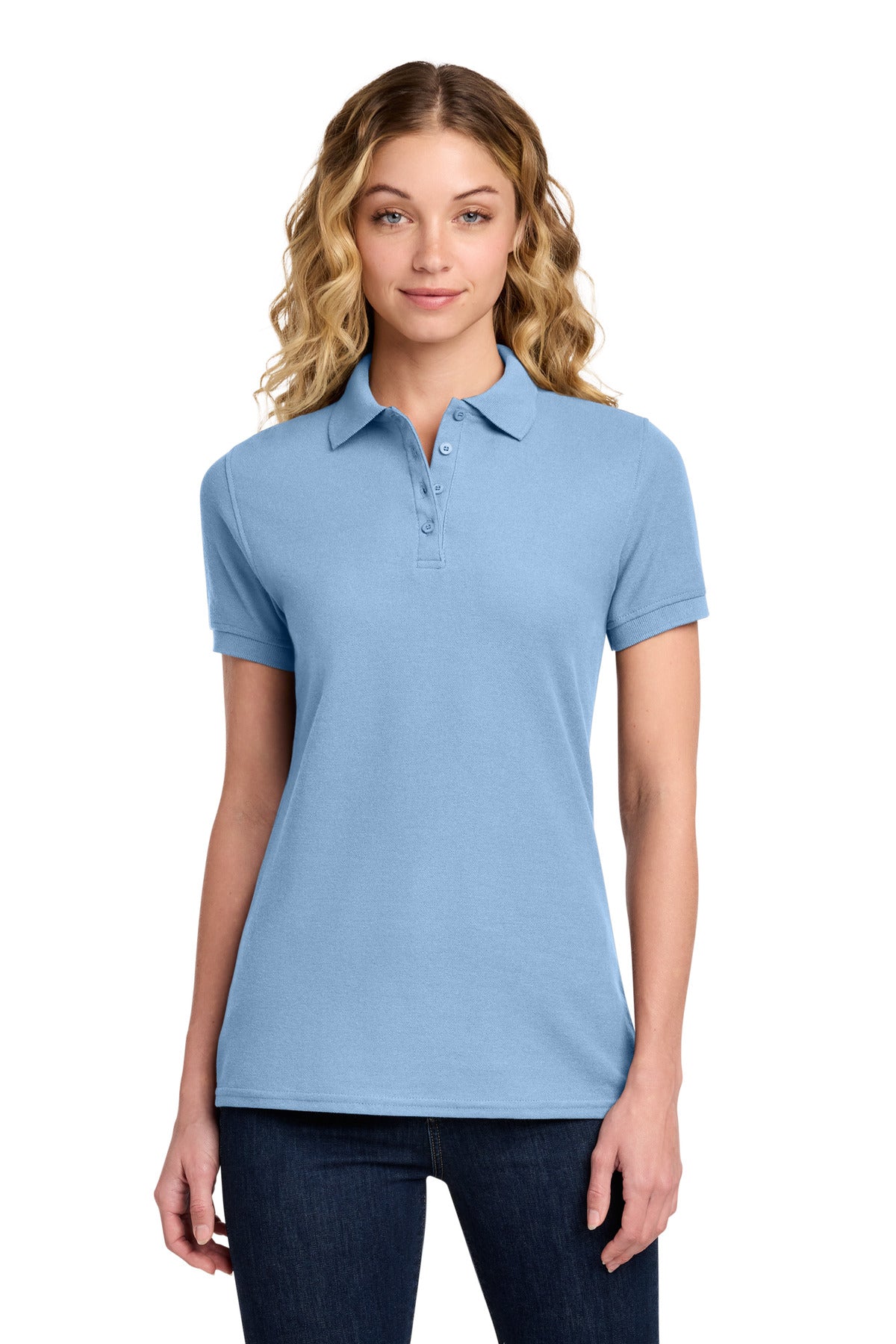 Port & Co Women's Core Blend Pique Polo. LKP155