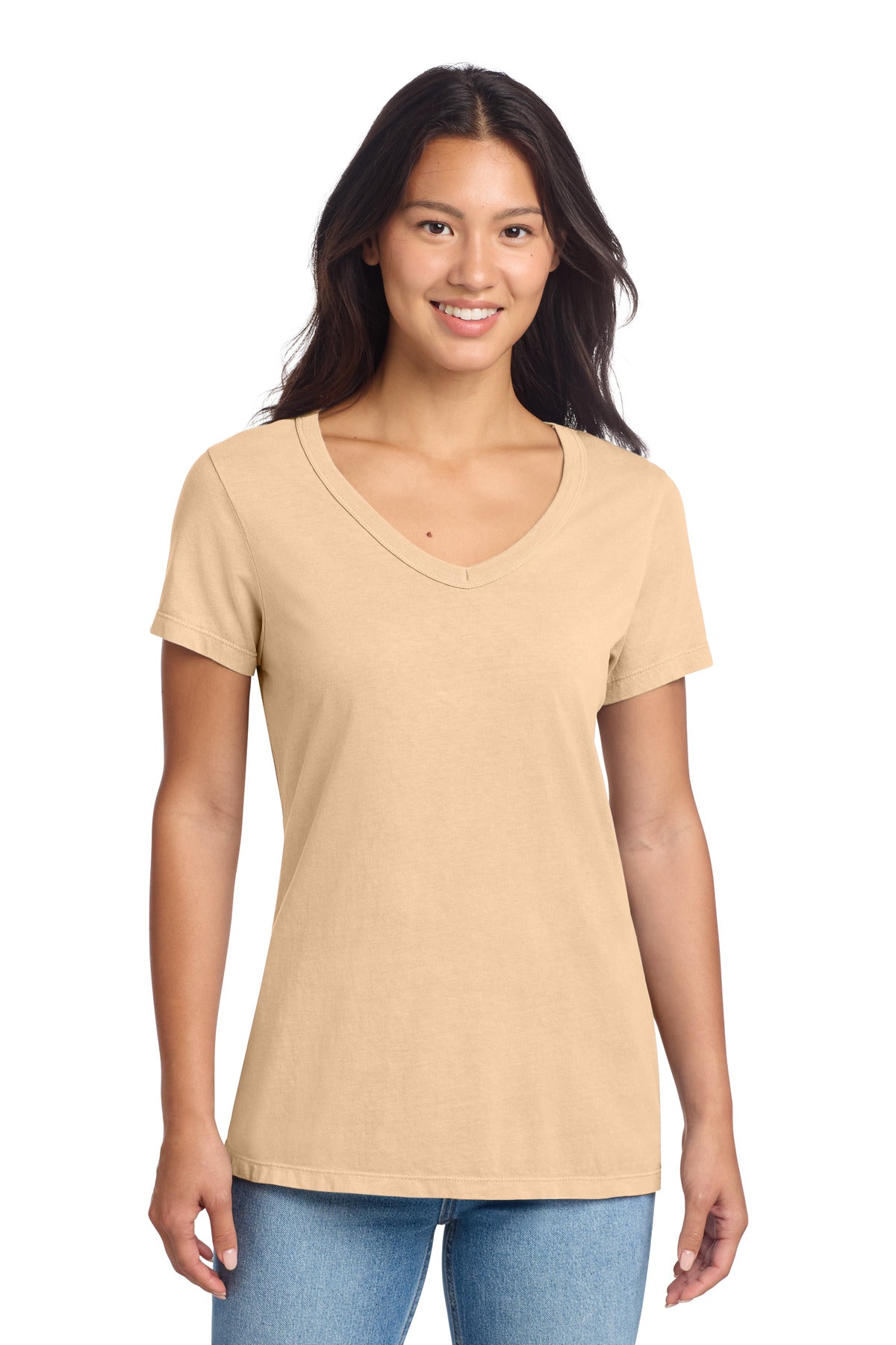Port & Co Women's Beach Wash Garment-Dyed V-Neck Tee LPC099V