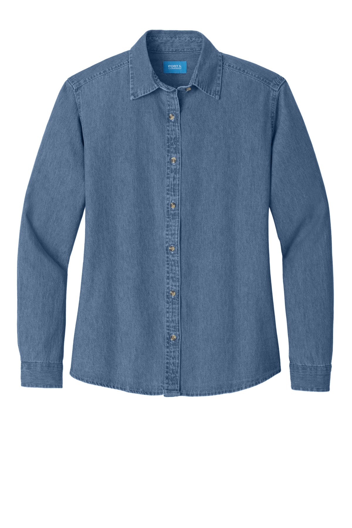 Port & Co Women's Long Sleeve Value Denim Shirt. LSP10
