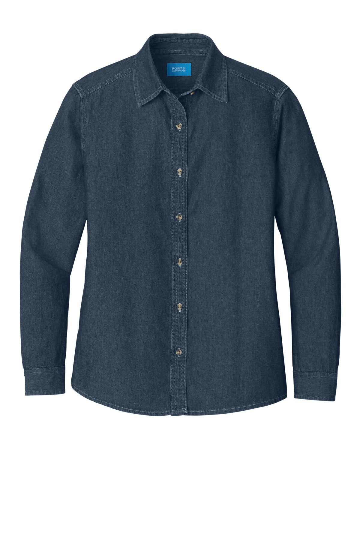 Port & Co Women's Long Sleeve Value Denim Shirt. LSP10