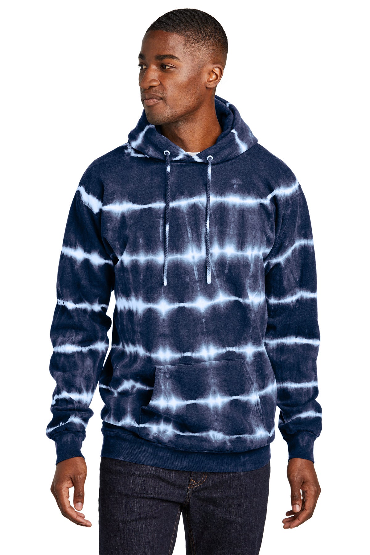Port & Co Allover Stripe Tie-Dye Fleece PC143