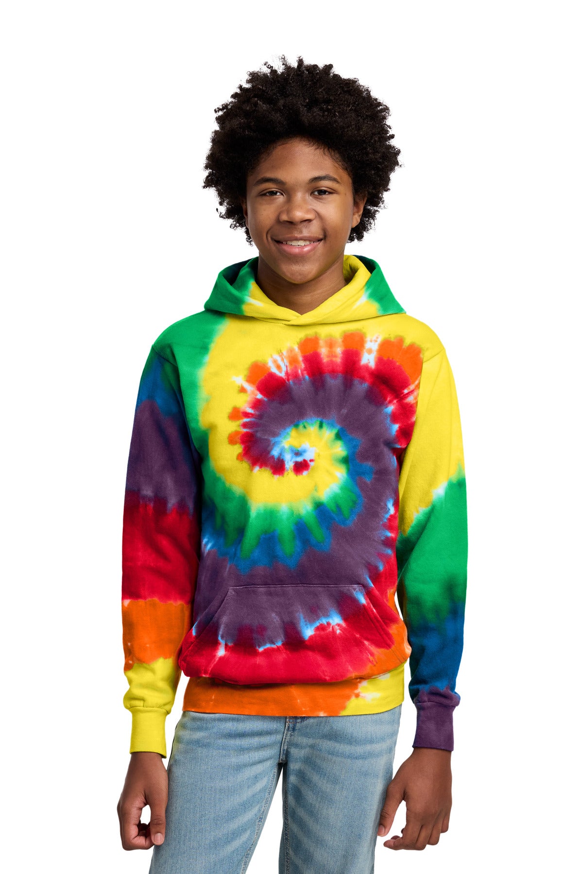 Port & Co Youth Tie-Dye Pullover Hooded Sweatshirt. PC146Y