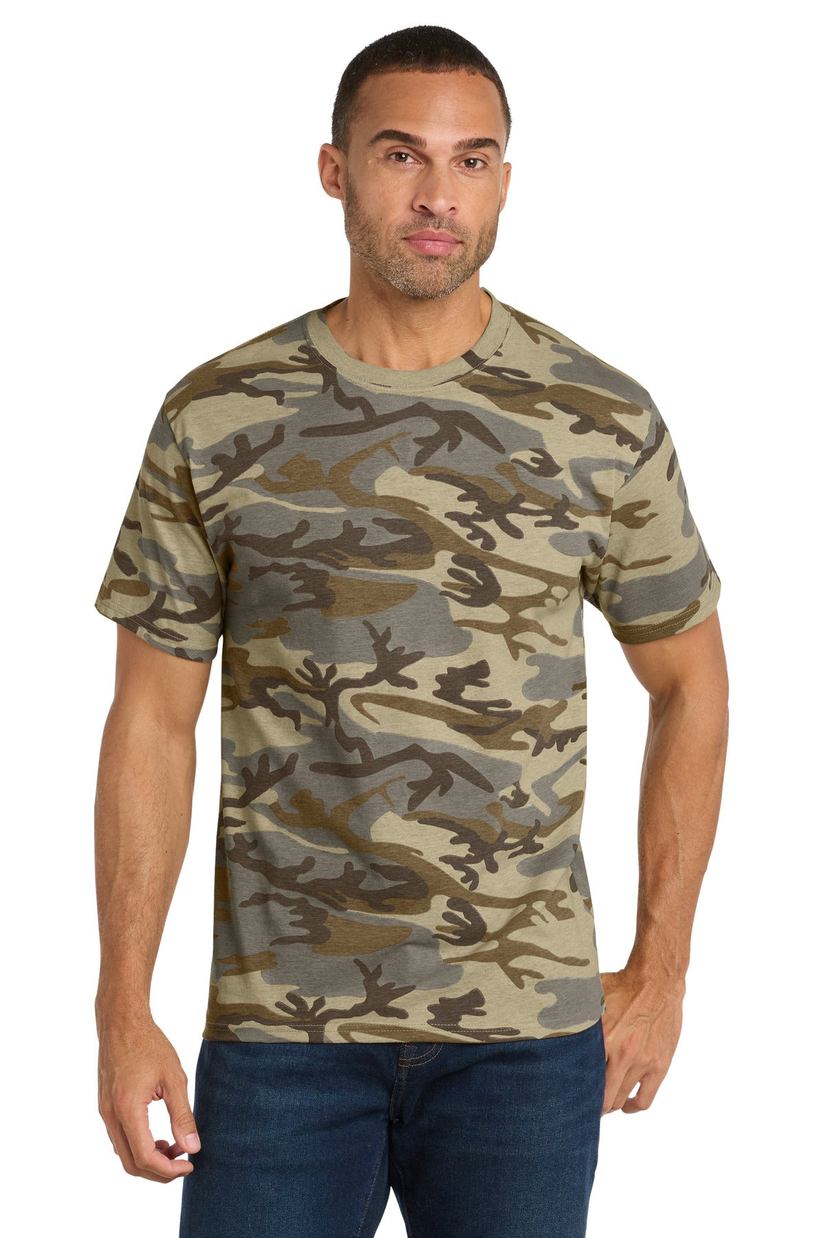 Port & Co Core Cotton Camo Tee. PC54C