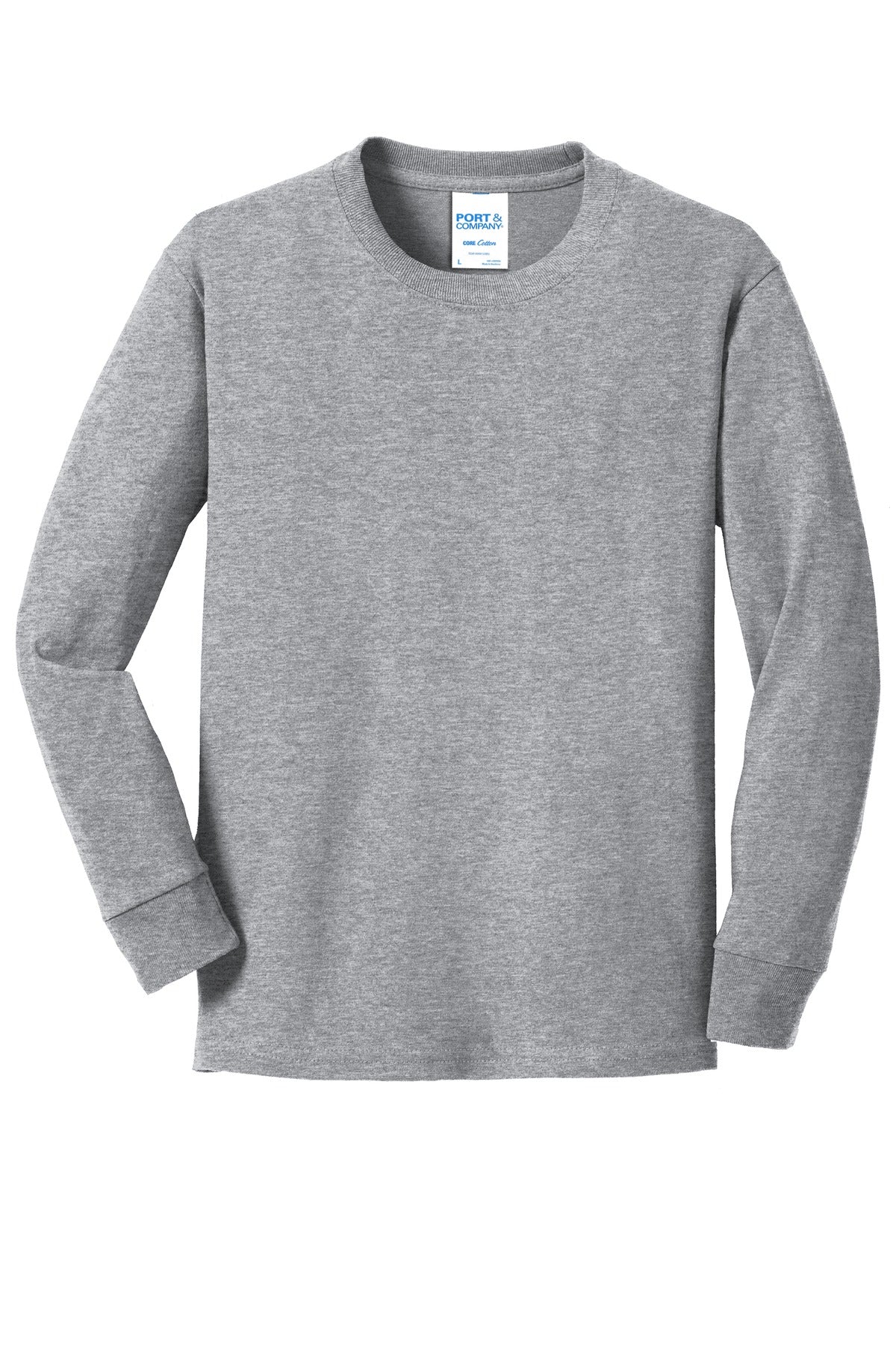 Port & Co Youth Long Sleeve Core Cotton Tee. PC54YLS