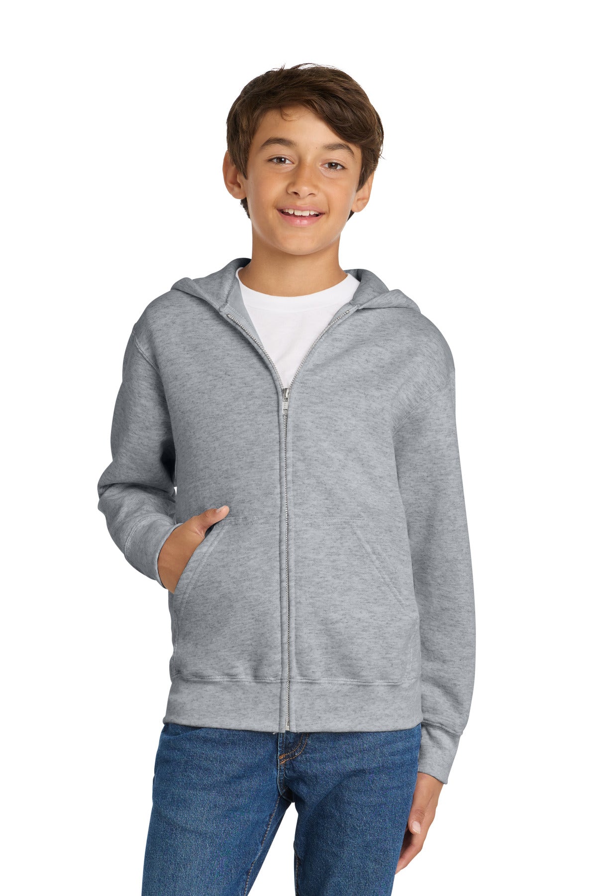 Port & Co Youth Core Fleece Full-Zip Hooded Sweatshirt PC78YZH
