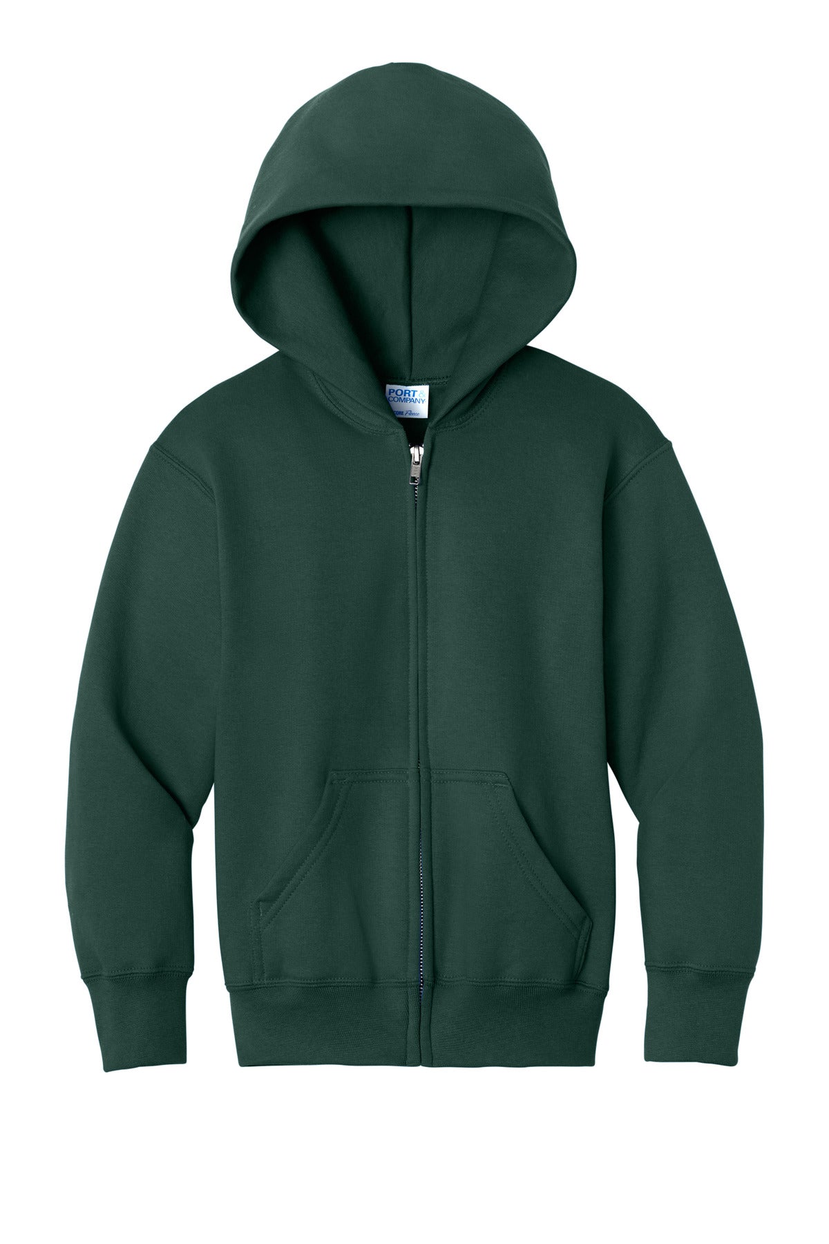 Port & Co Youth Core Fleece Full-Zip Hooded Sweatshirt PC78YZH