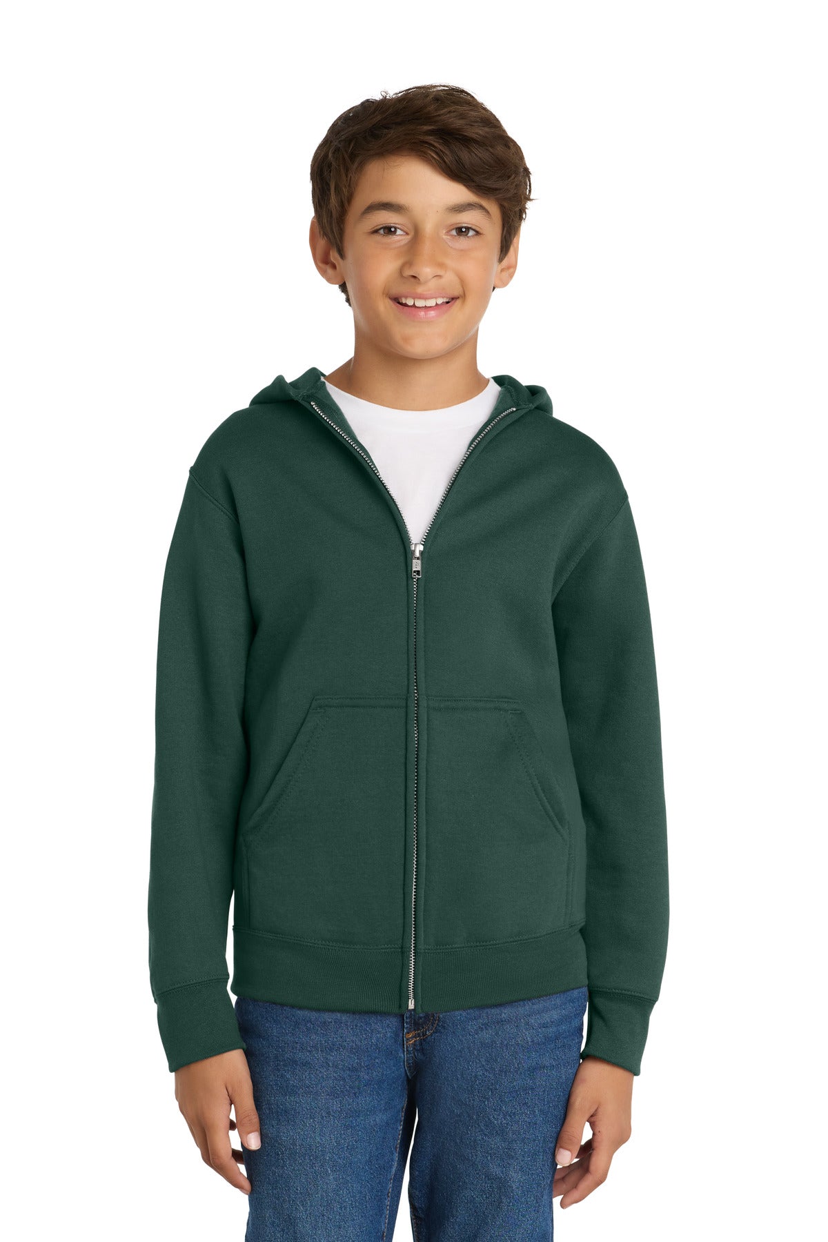 Port & Co Youth Core Fleece Full-Zip Hooded Sweatshirt PC78YZH