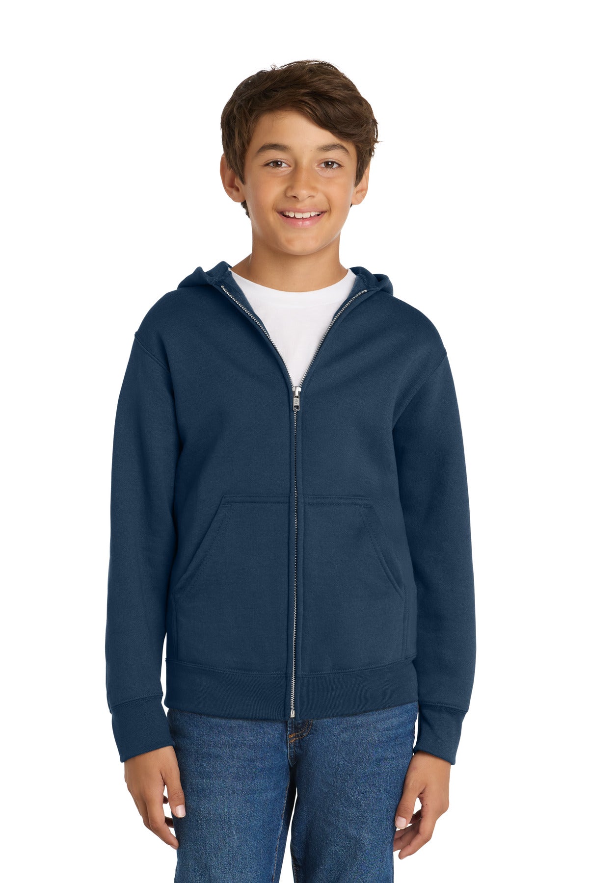 Port & Co Youth Core Fleece Full-Zip Hooded Sweatshirt PC78YZH
