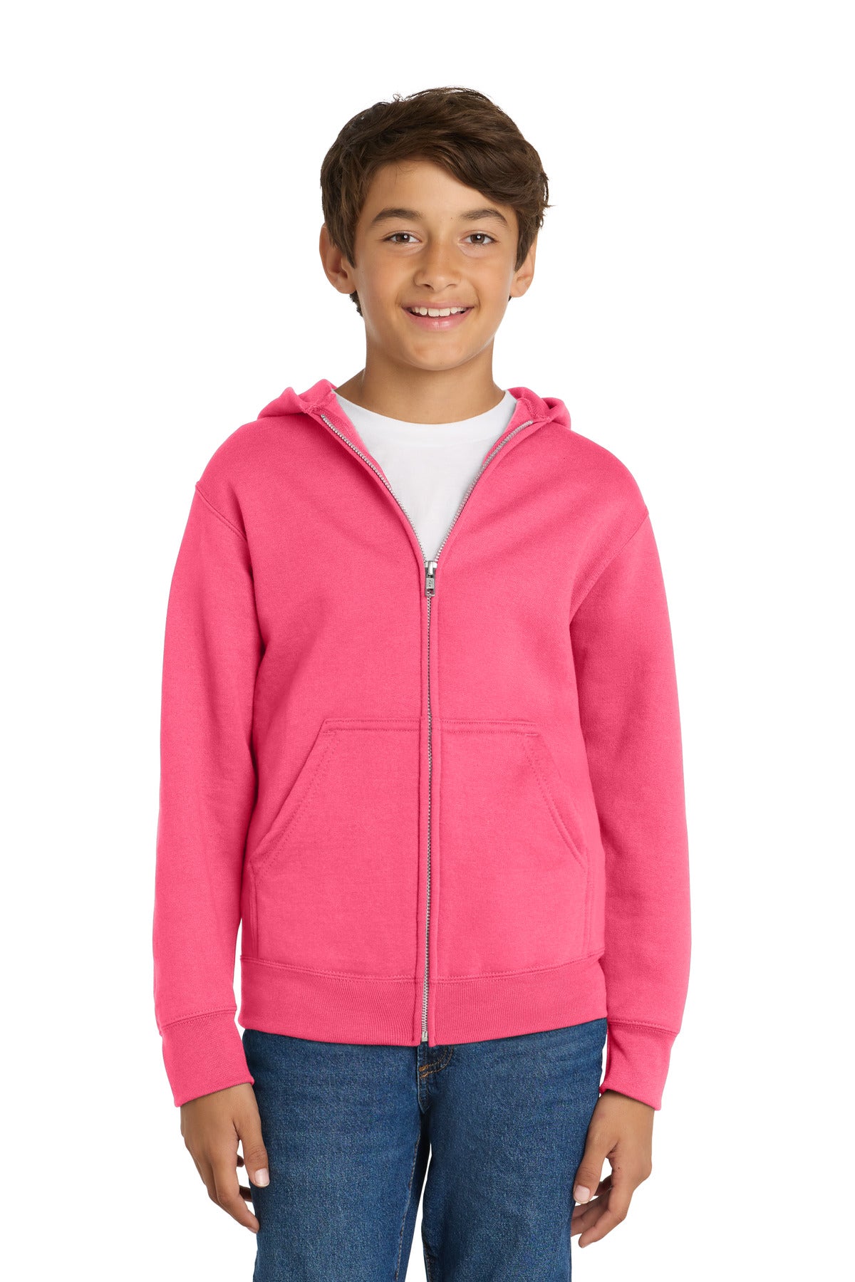 Port & Co Youth Core Fleece Full-Zip Hooded Sweatshirt PC78YZH