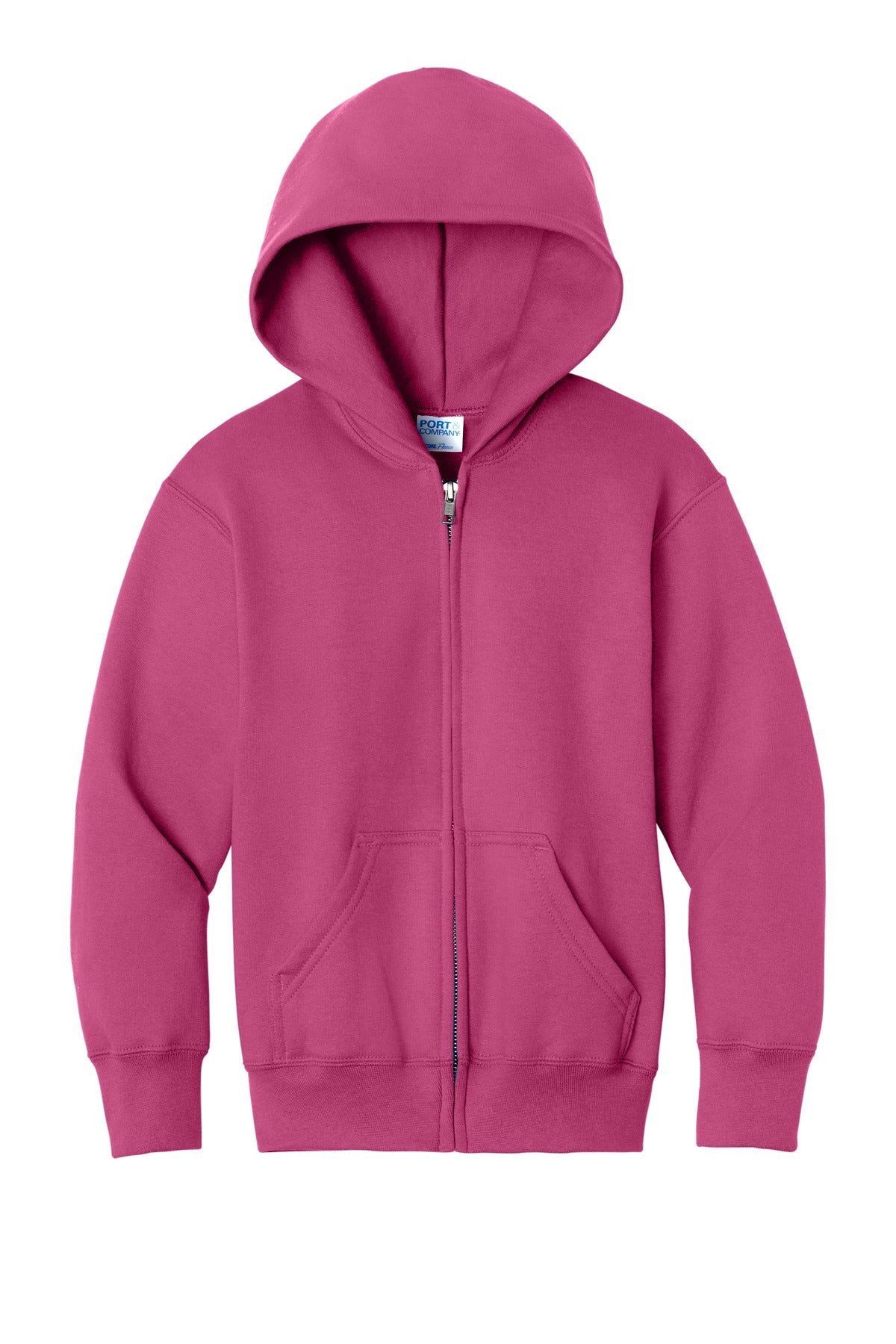 Port & Co Youth Core Fleece Full-Zip Hooded Sweatshirt PC78YZH