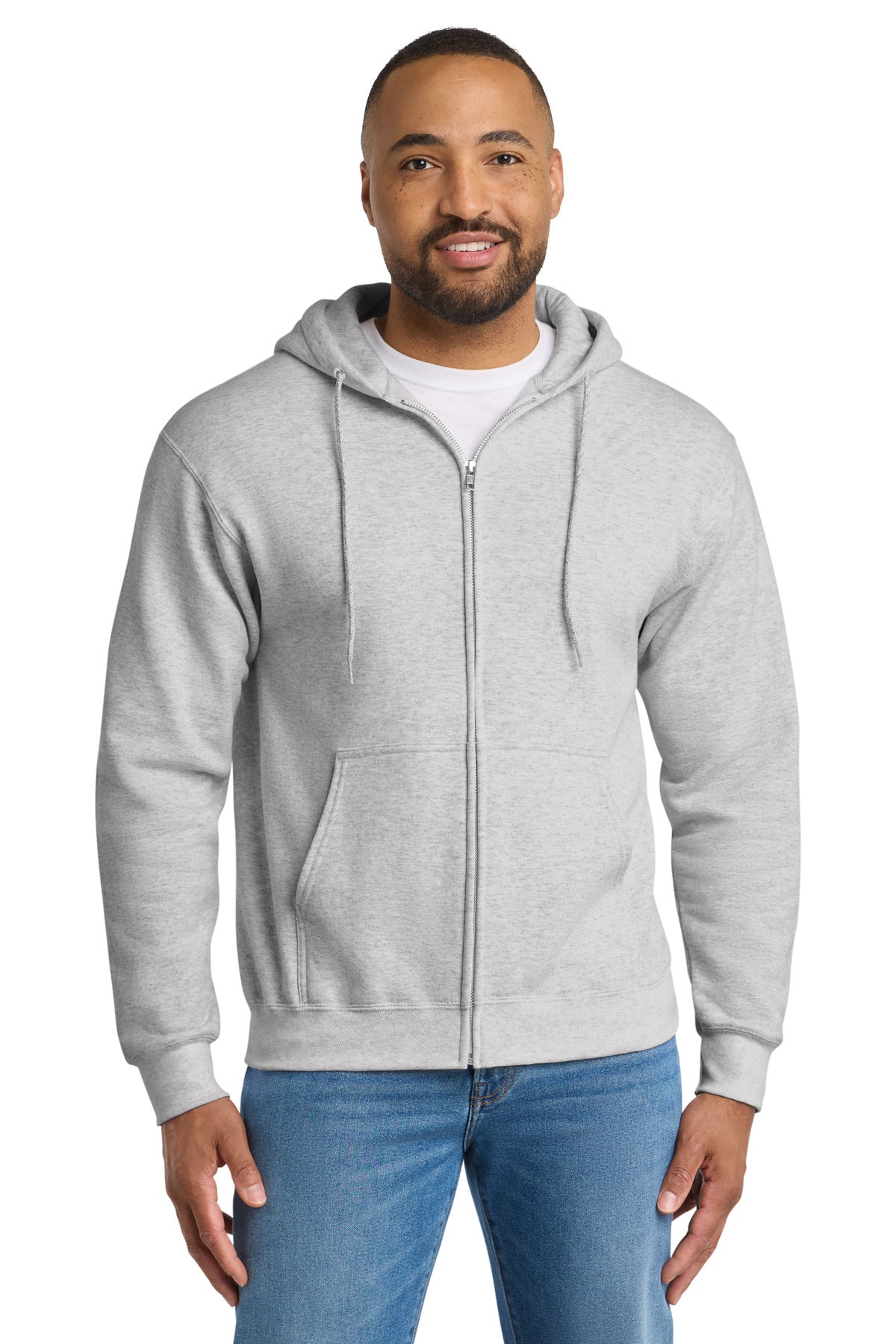 Port & Co Essential Fleece Full-Zip Hooded Sweatshirt. PC90ZH