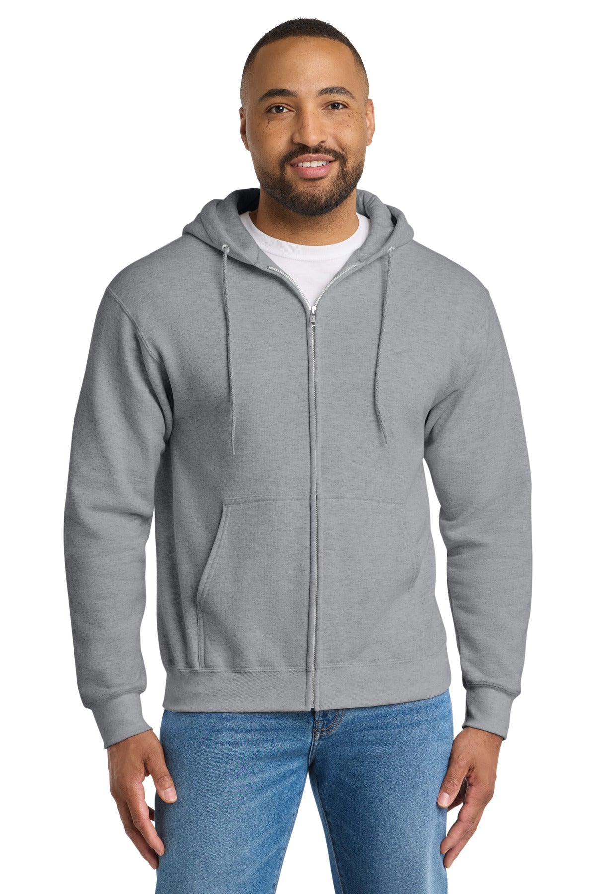 Port & Co Essential Fleece Full-Zip Hooded Sweatshirt. PC90ZH