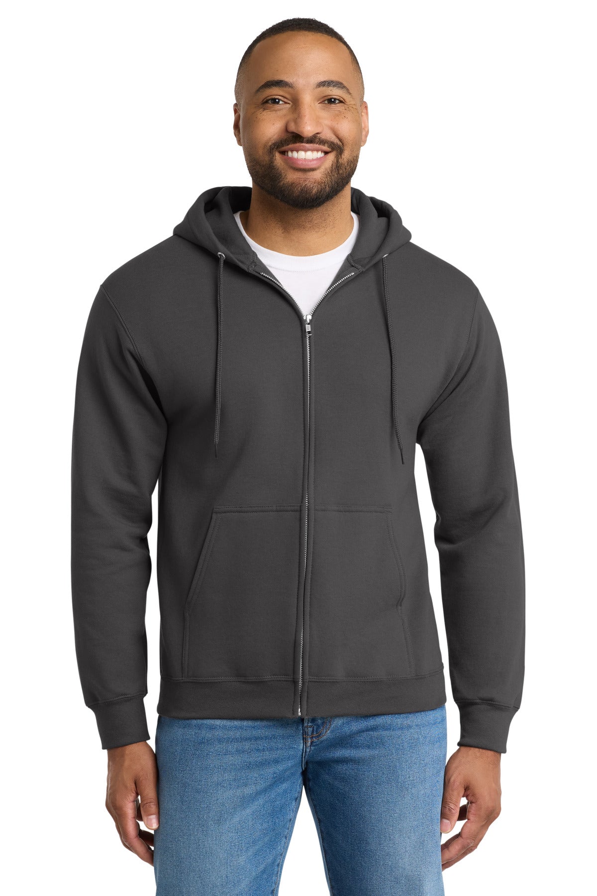 Port & Co Essential Fleece Full-Zip Hooded Sweatshirt. PC90ZH