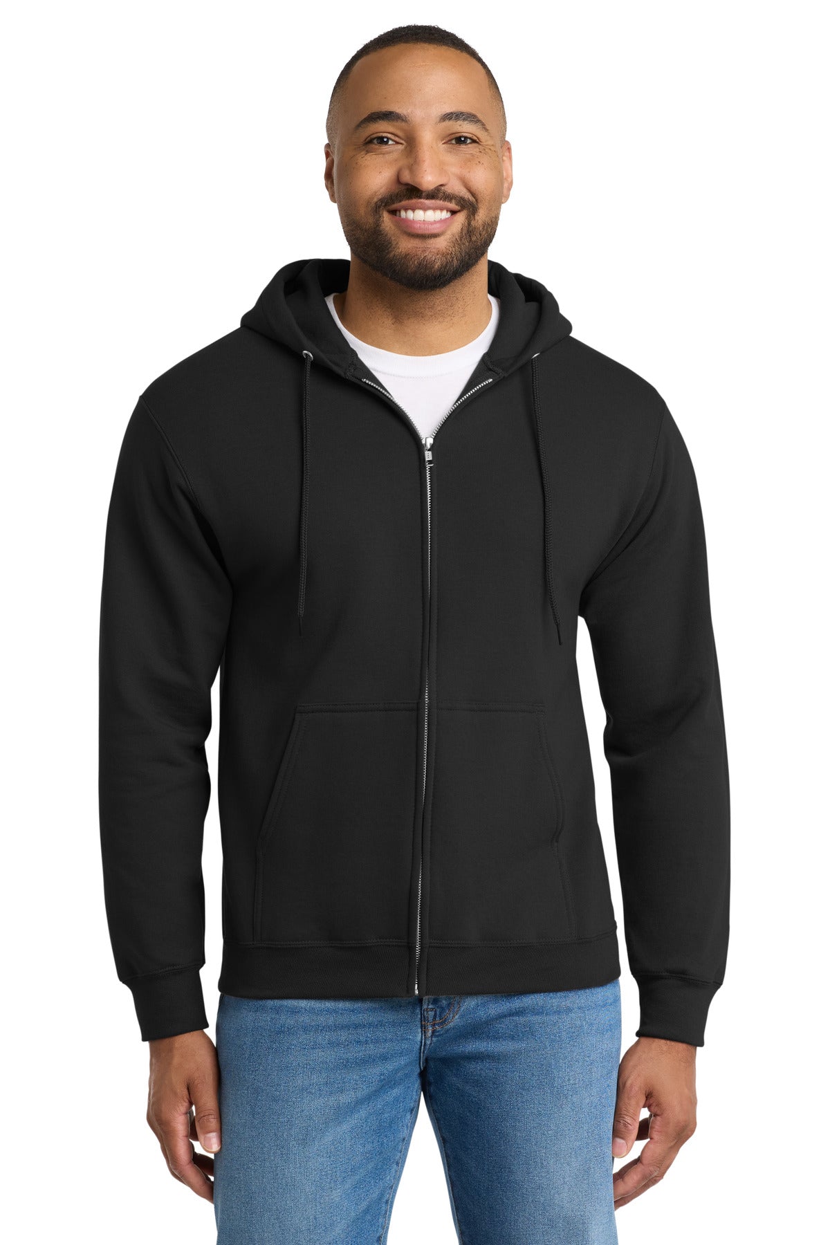 Port & Co Essential Fleece Full-Zip Hooded Sweatshirt. PC90ZH