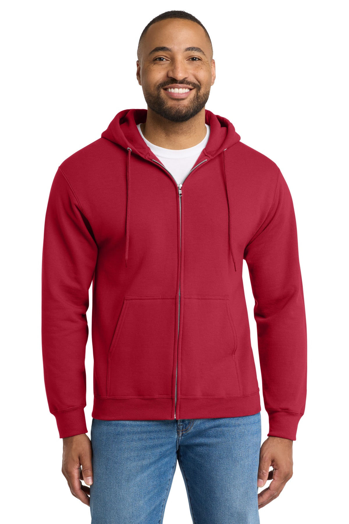 Port & Co Essential Fleece Full-Zip Hooded Sweatshirt. PC90ZH