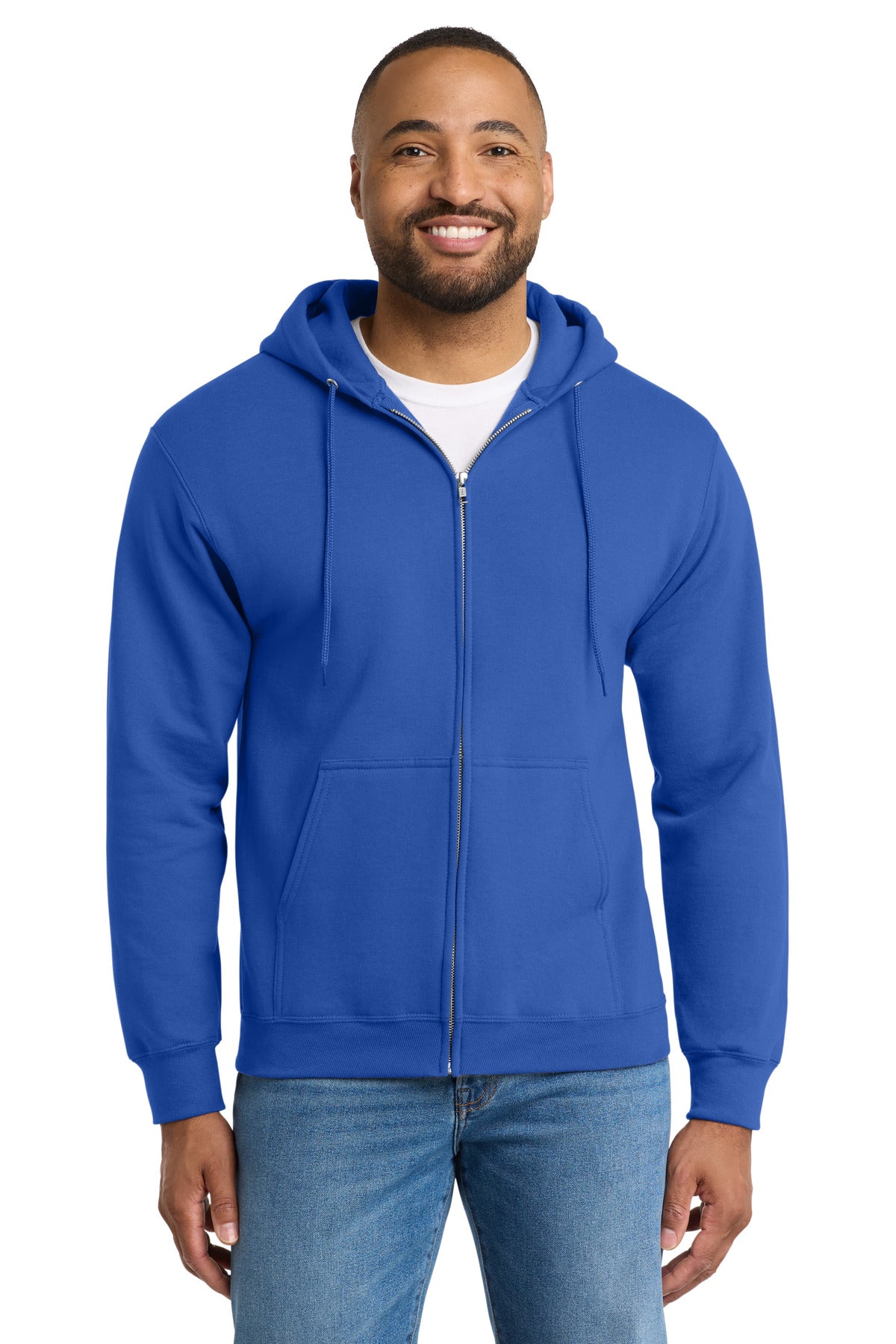 Port & Co Essential Fleece Full-Zip Hooded Sweatshirt. PC90ZH