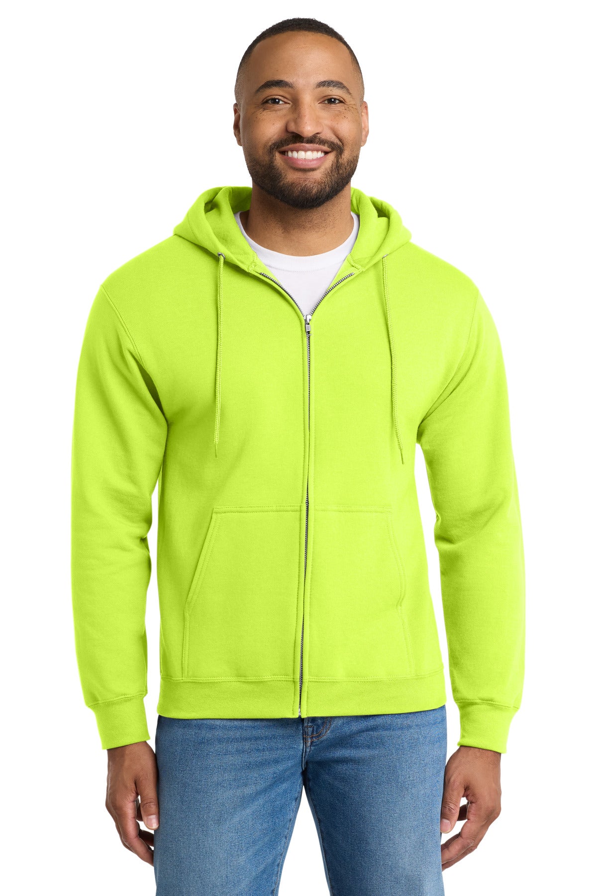 Port & Co Essential Fleece Full-Zip Hooded Sweatshirt. PC90ZH
