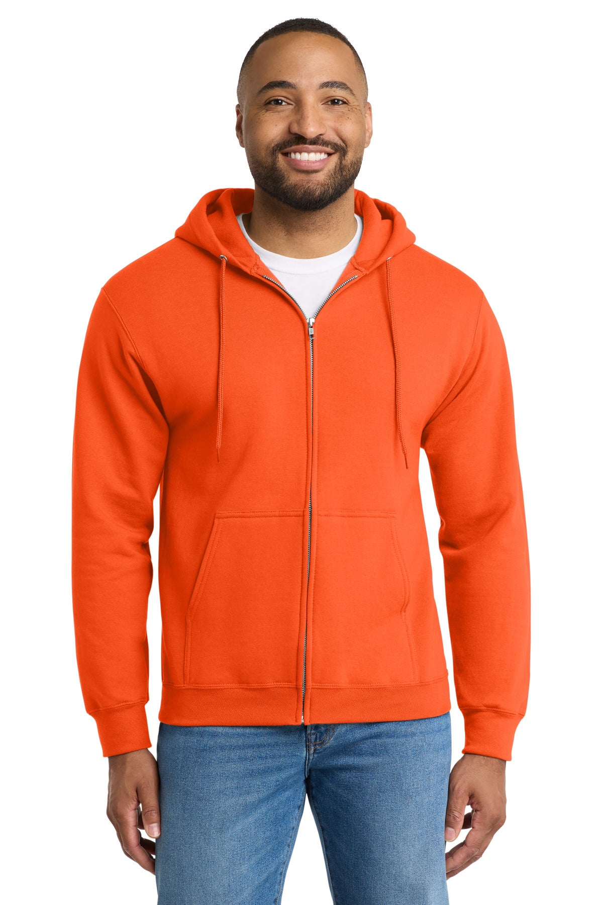 Port & Co Essential Fleece Full-Zip Hooded Sweatshirt. PC90ZH