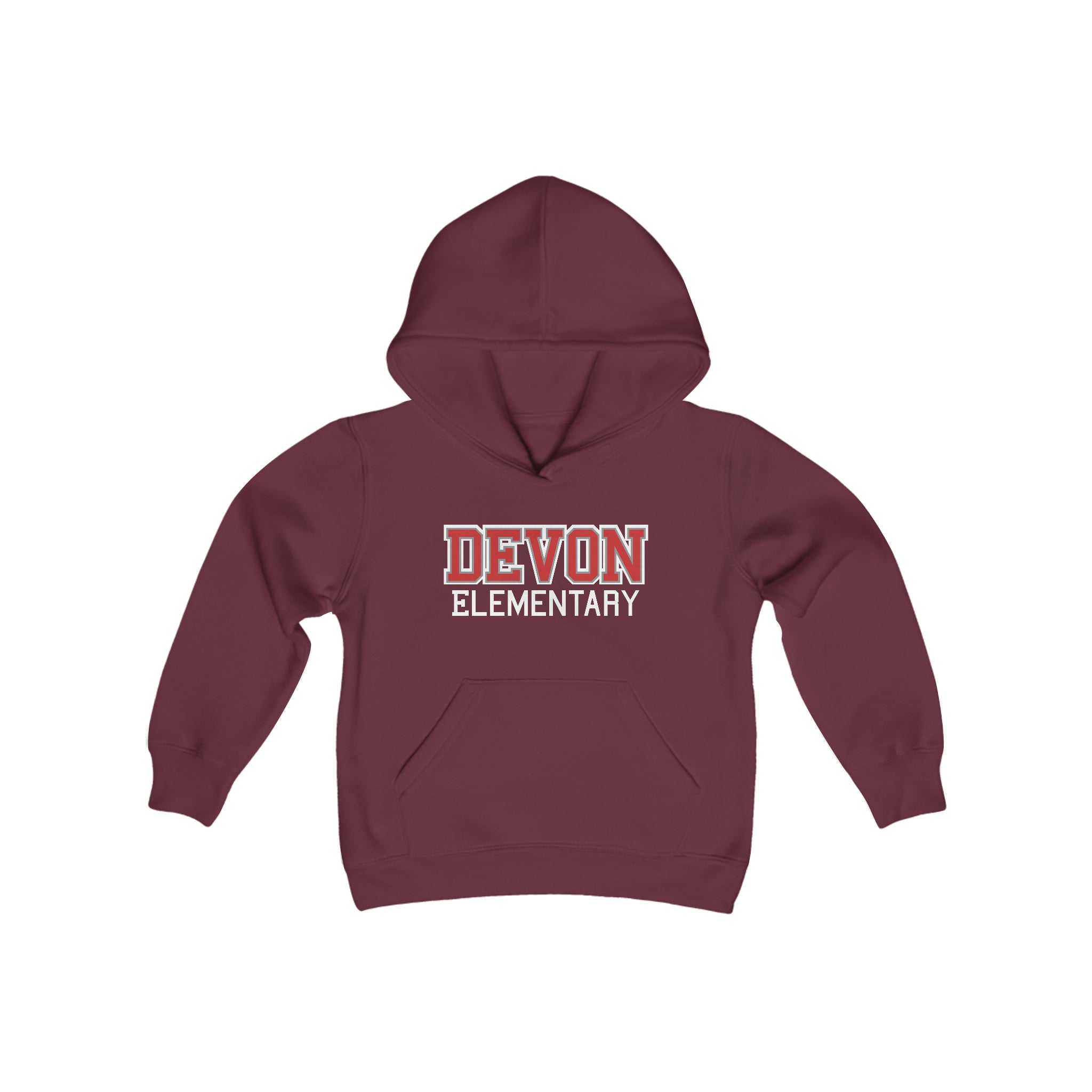 DE Collegiate Youth Heavy Blend Hooded Sweatshirt (Available in 10 Colors)