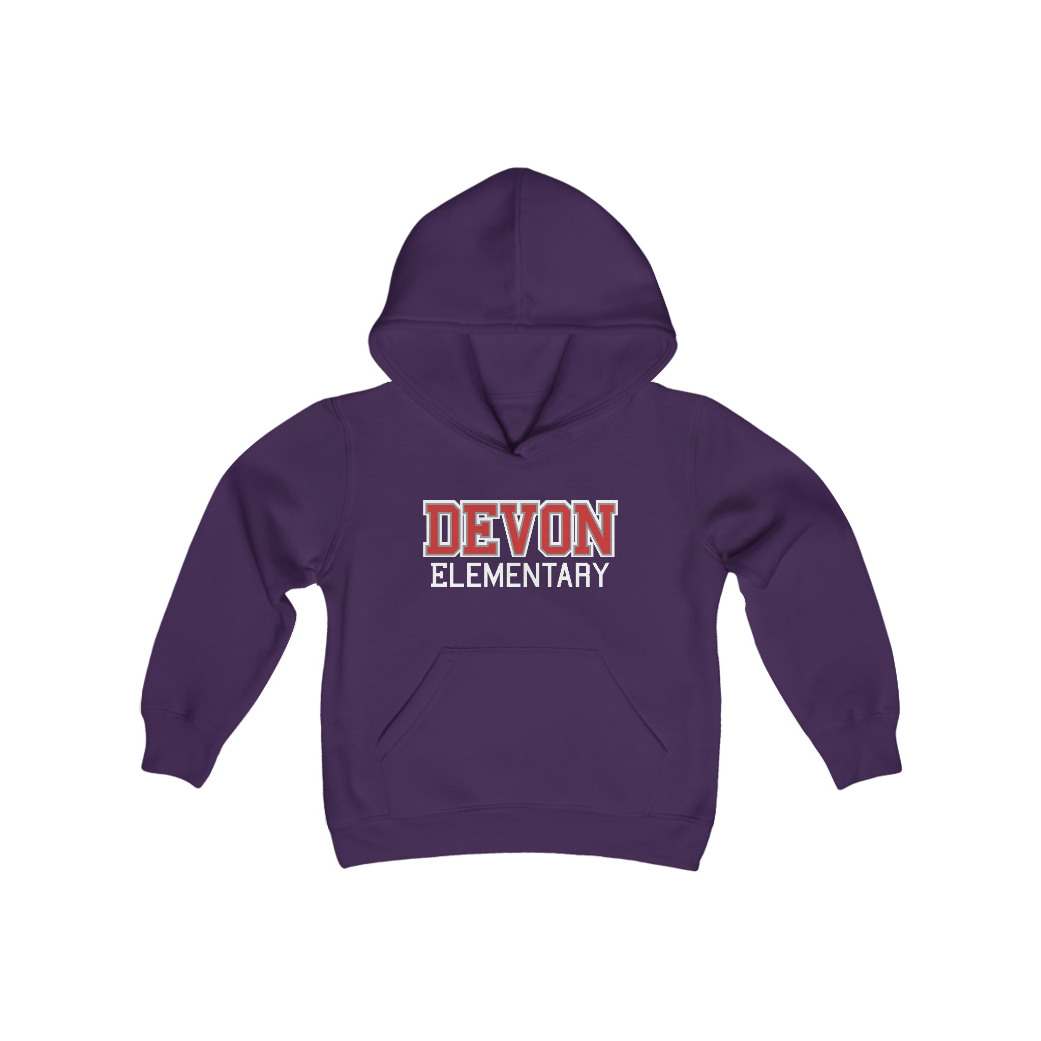 DE Collegiate Youth Heavy Blend Hooded Sweatshirt (Available in 10 Colors)