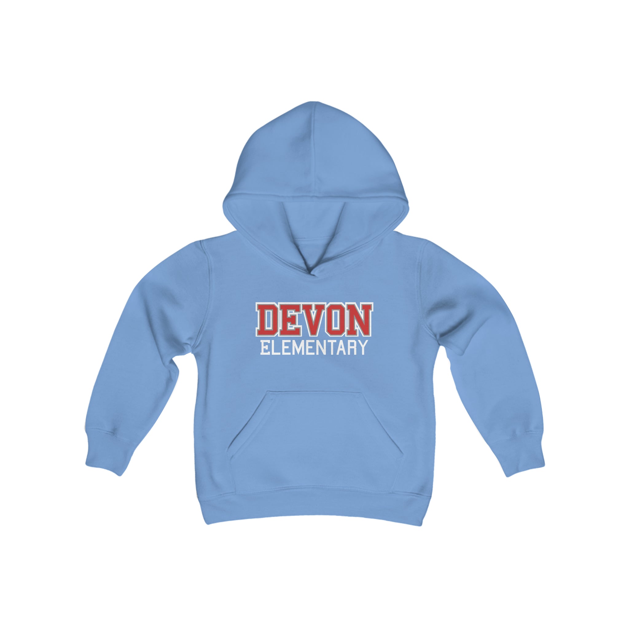DE Collegiate Youth Heavy Blend Hooded Sweatshirt (Available in 10 Colors)