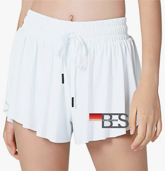 BES White Butterfly Shorts