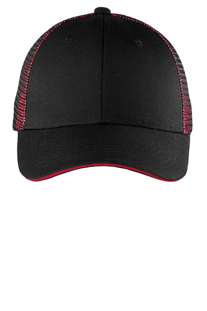 Port Authority Double Mesh Snapback Sandwich Bill Cap. C818