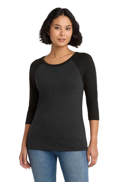District Women's Perfect Tri 3/4-Sleeve Raglan. DM136L